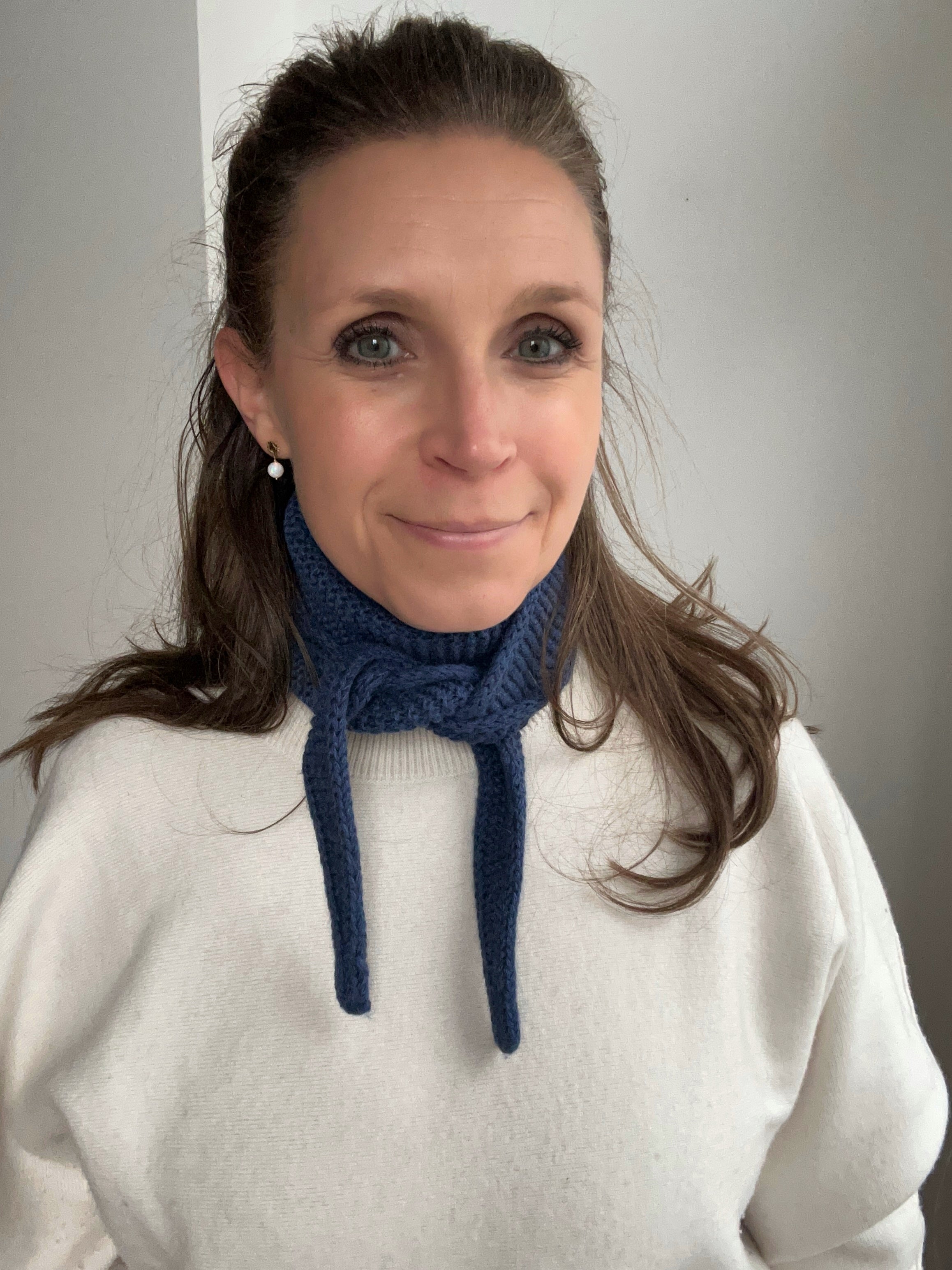 Kleiner Strick-Schal - Jeansblau