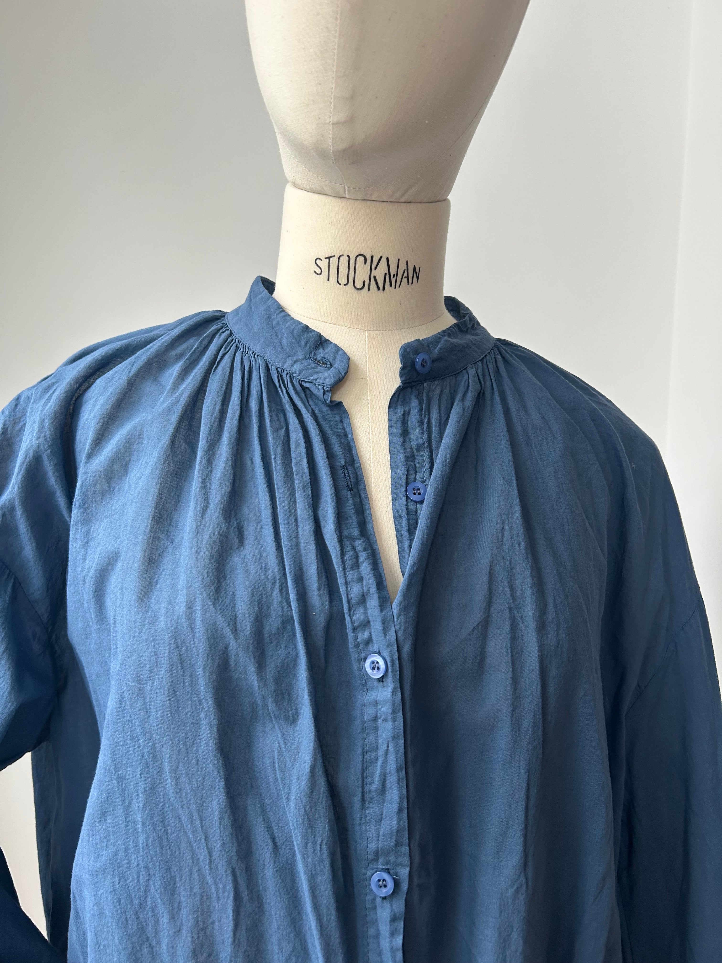 Leichte Baumwollbluse - navy