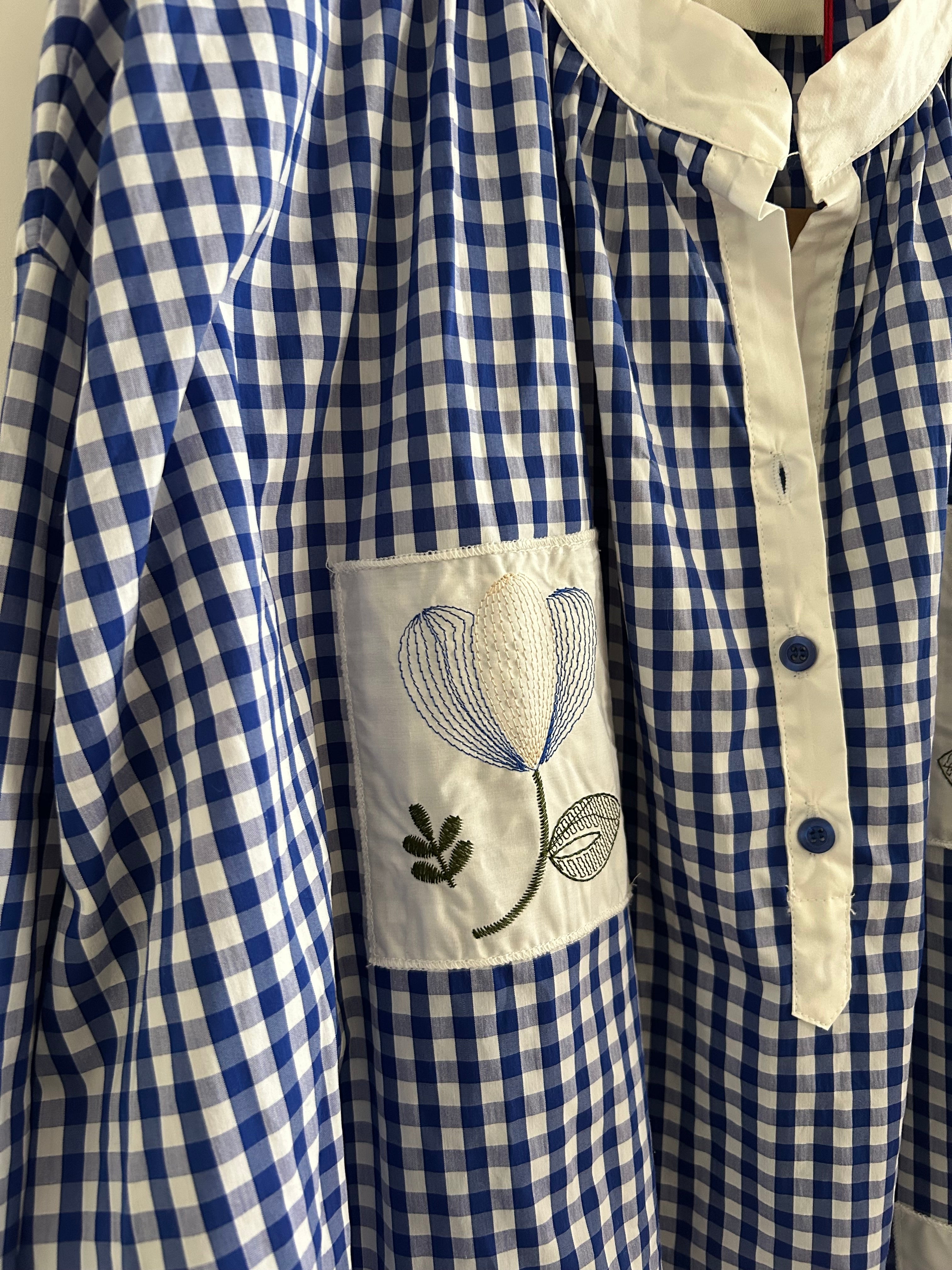 Bluse kariert - blau