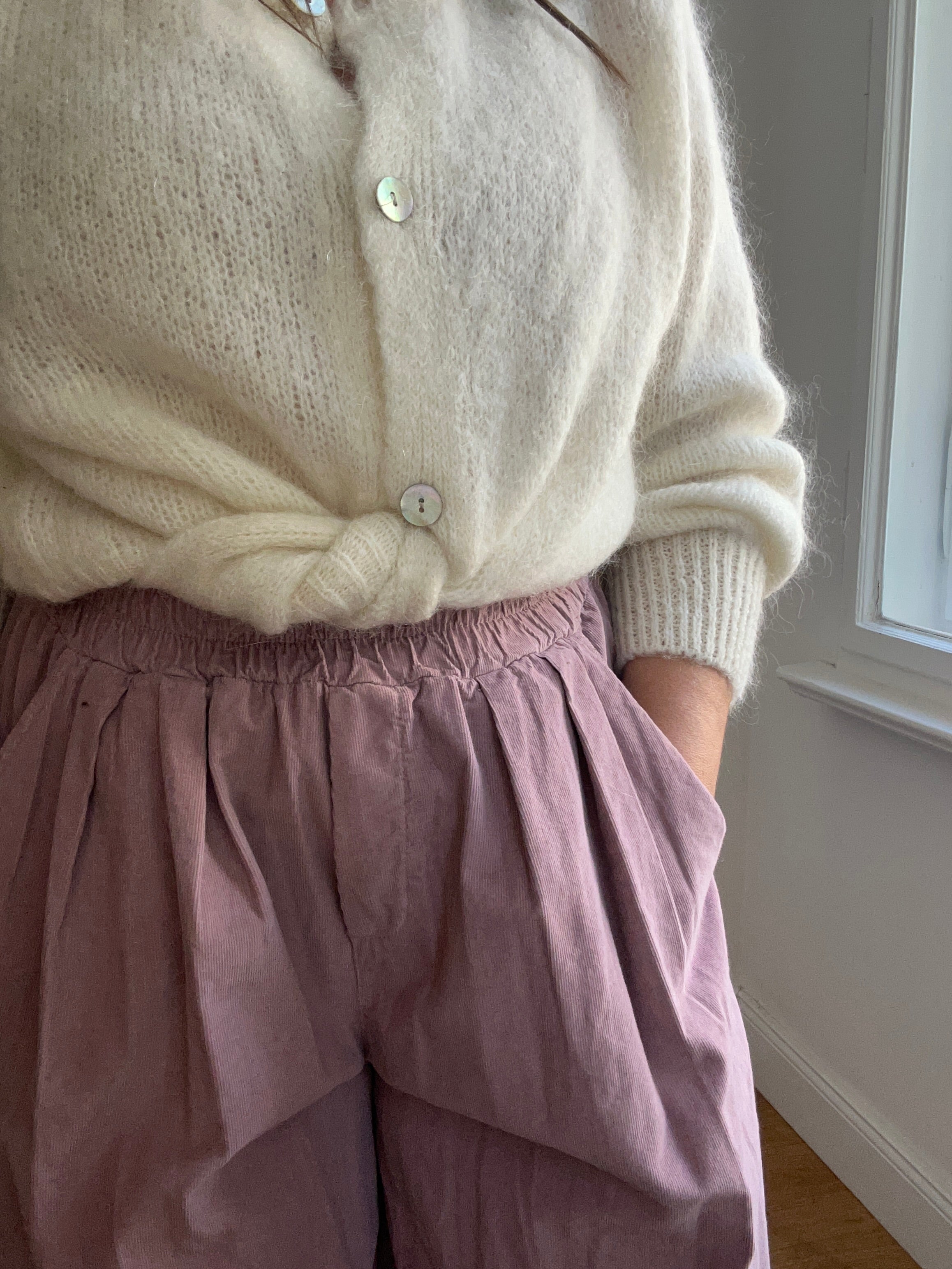 Warme Culotte Palazzo-Hose - Babycord Altrosa