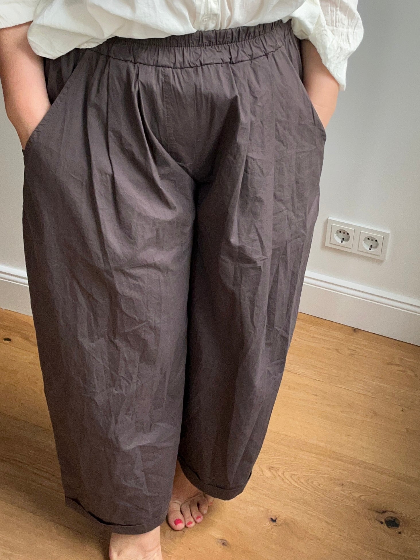 Culotte Palazzo-Hose - dunkelbraun