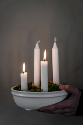 Adventskerzenhalter für 4 Kerzen - weiß