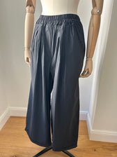 Leichte Culotte Palazzo-Hose - schwarz