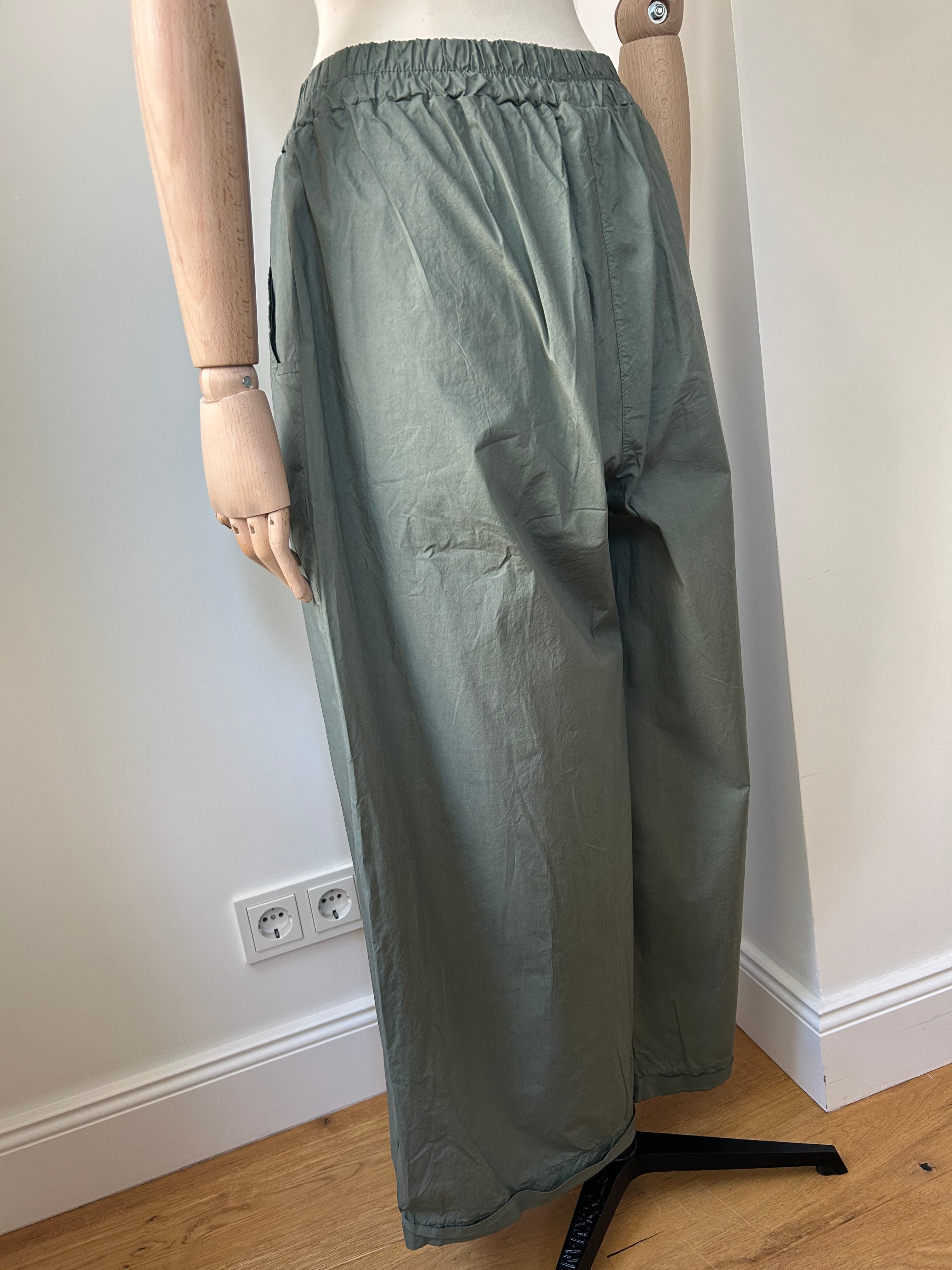 Leichte Culotte Palazzo-Hose - khaki