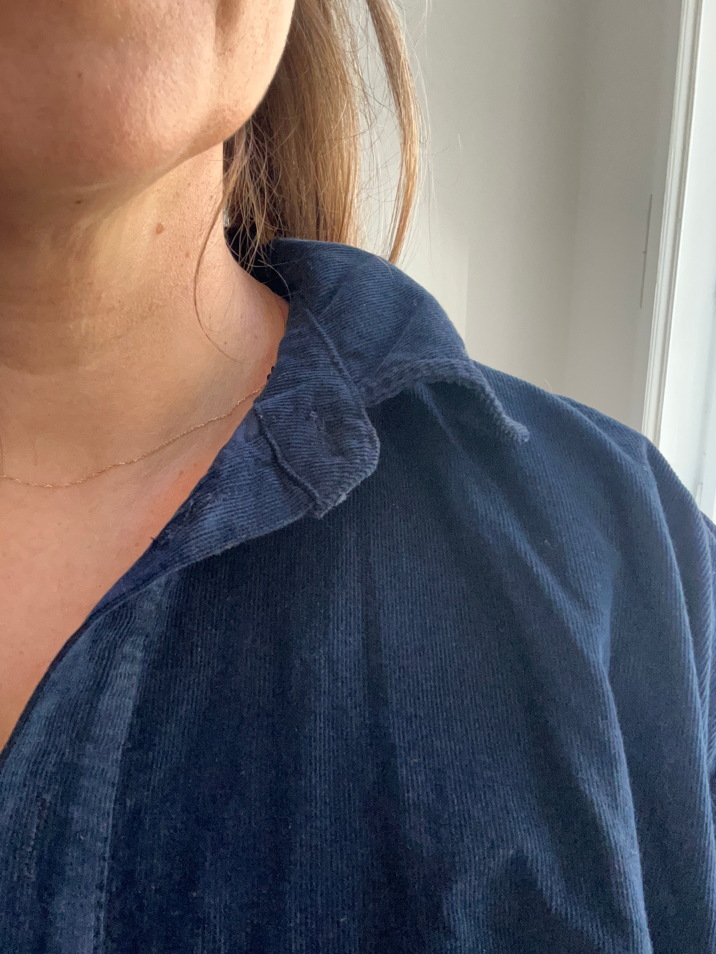 Bluse aus Babycord - Navy