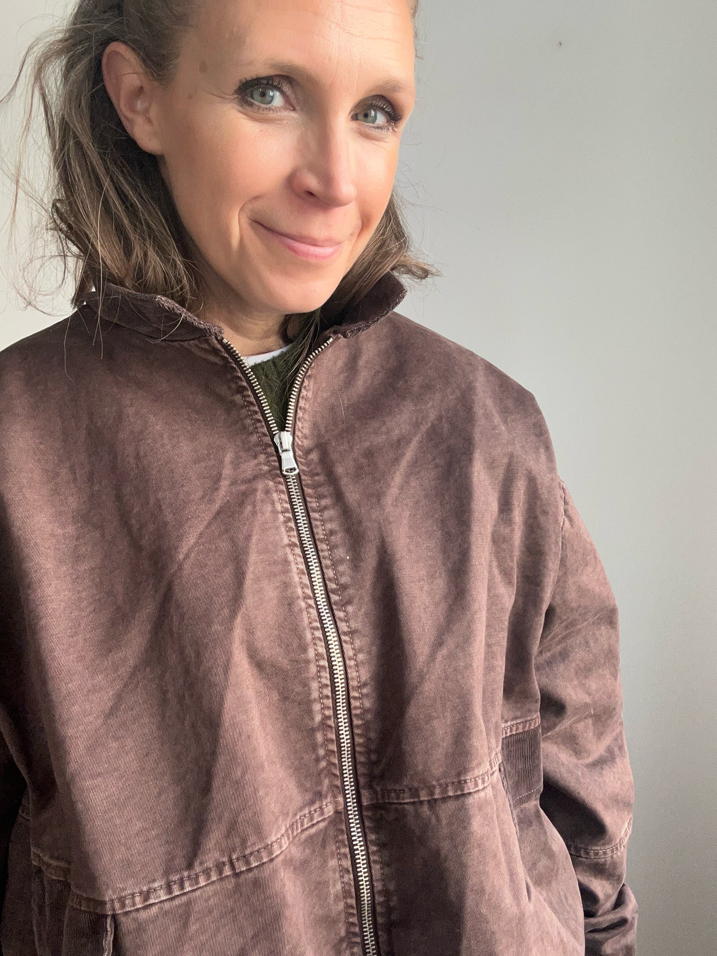 Herbstjacke mit Volumen im Barn Style - dunkelbraun