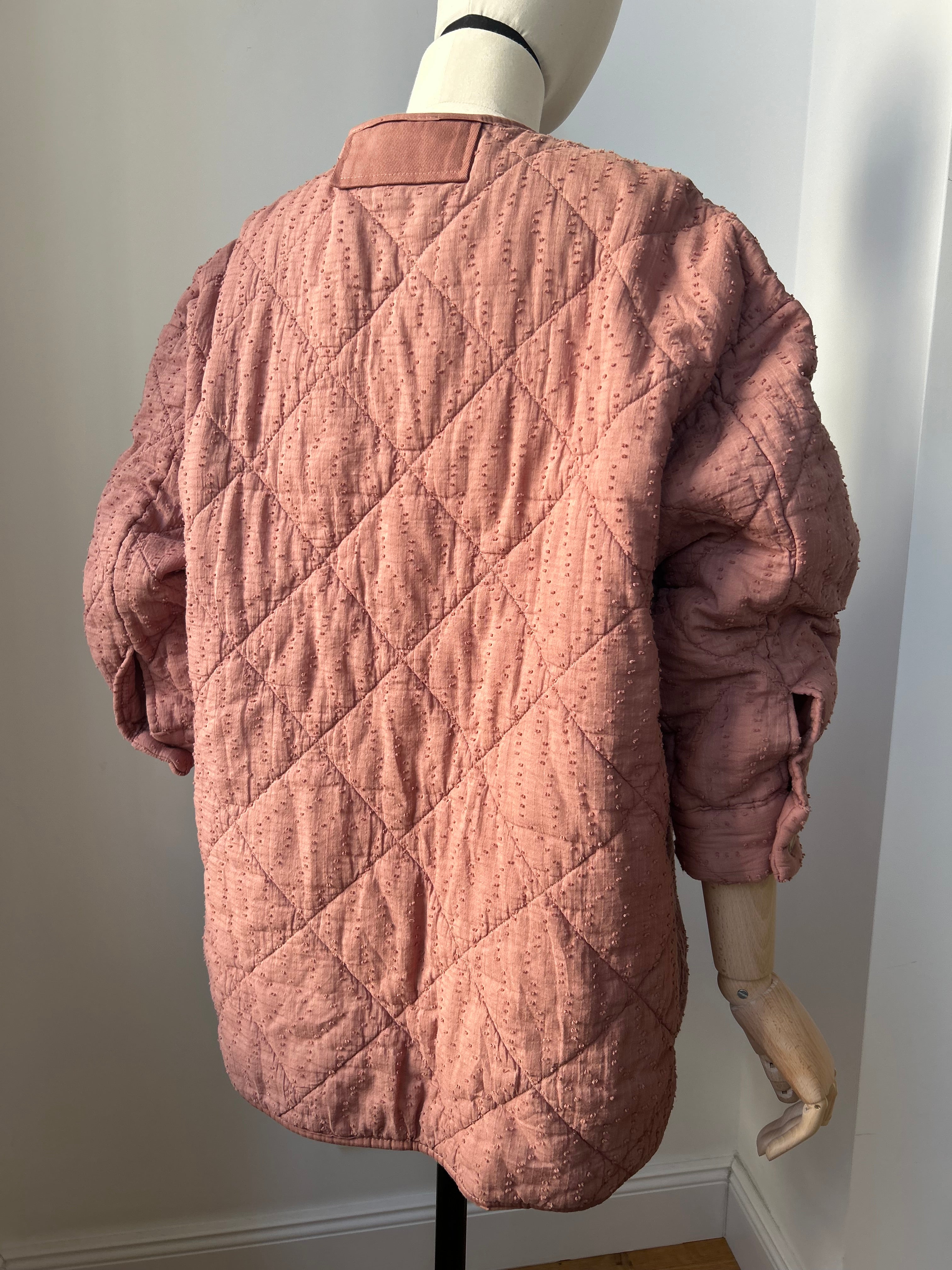 Gesteppte Jacke mit Struktur - altrosa