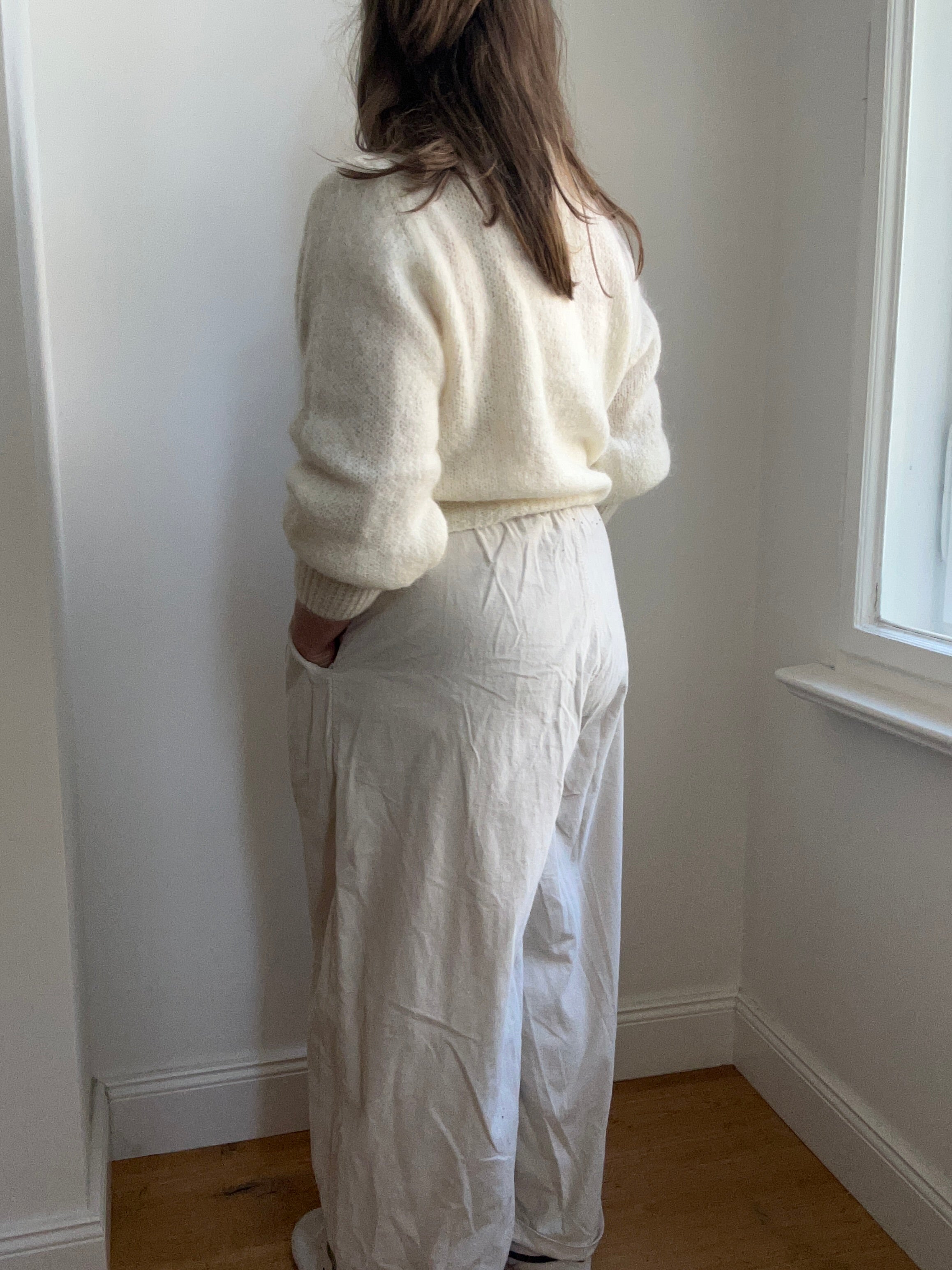 Warme Culotte Palazzo-Hose - Babycord Creme