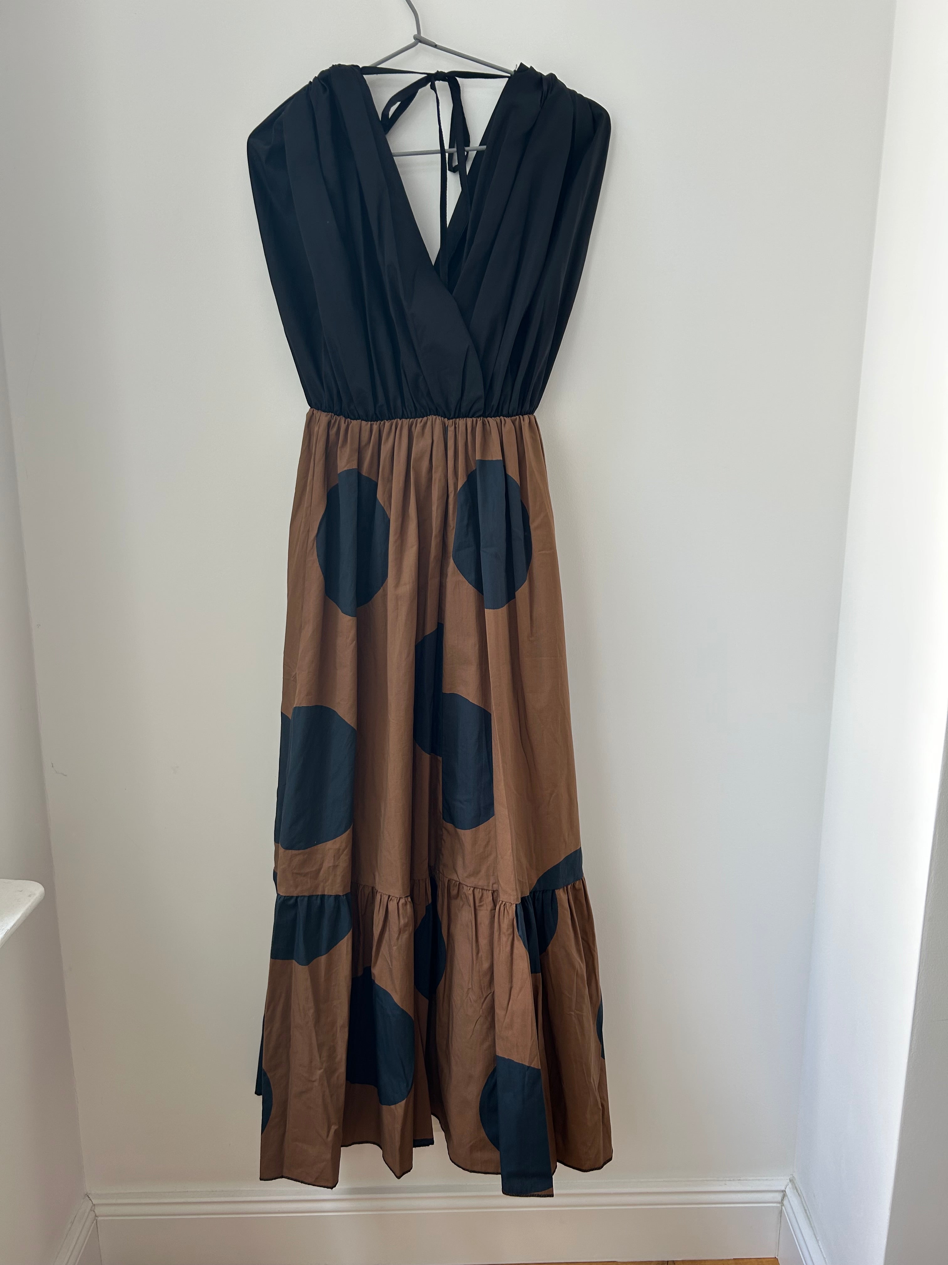 Kleid mit Polka Dots - schwarz & mokka