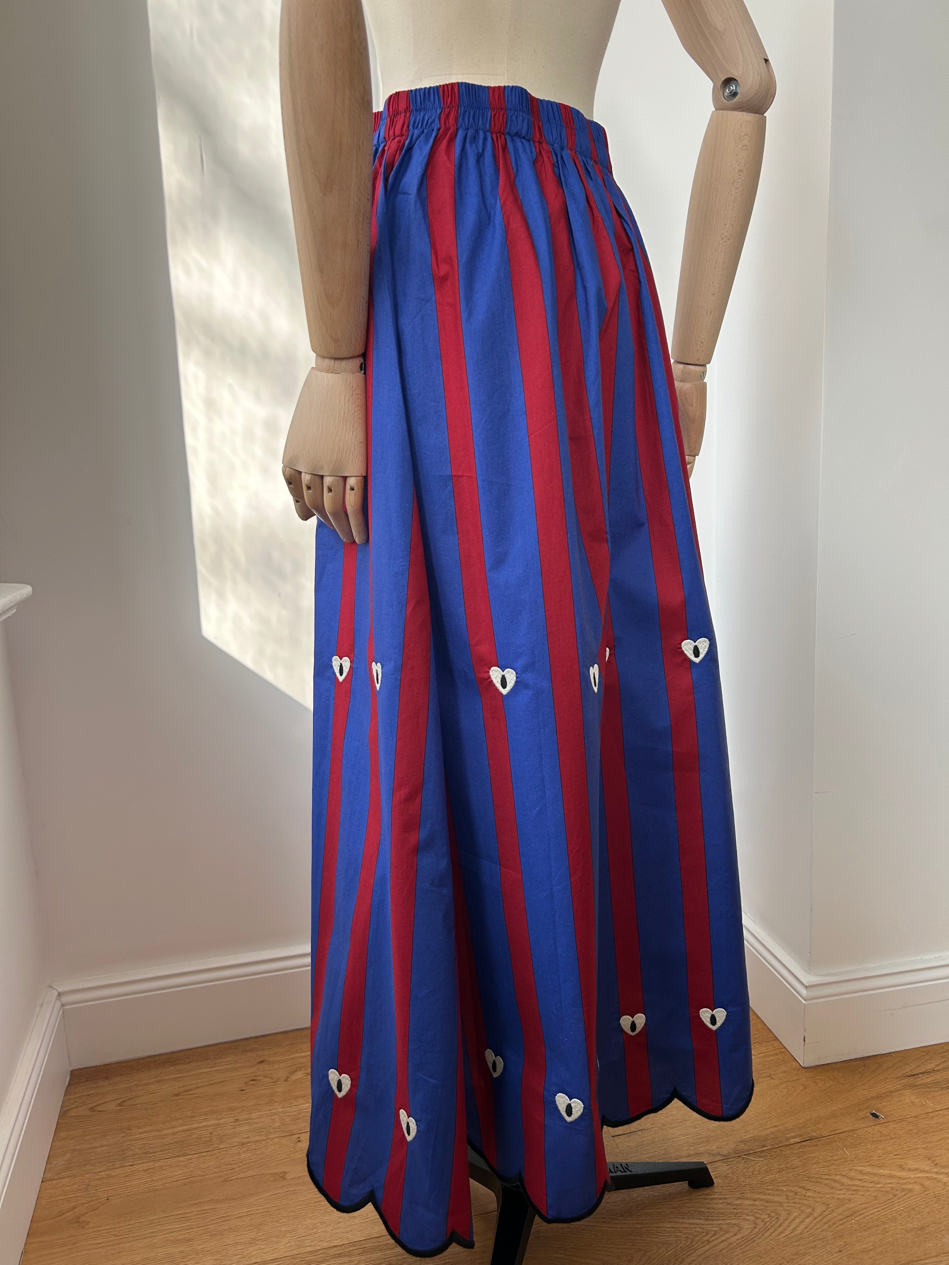 Rock mit Streifen - blau & rot