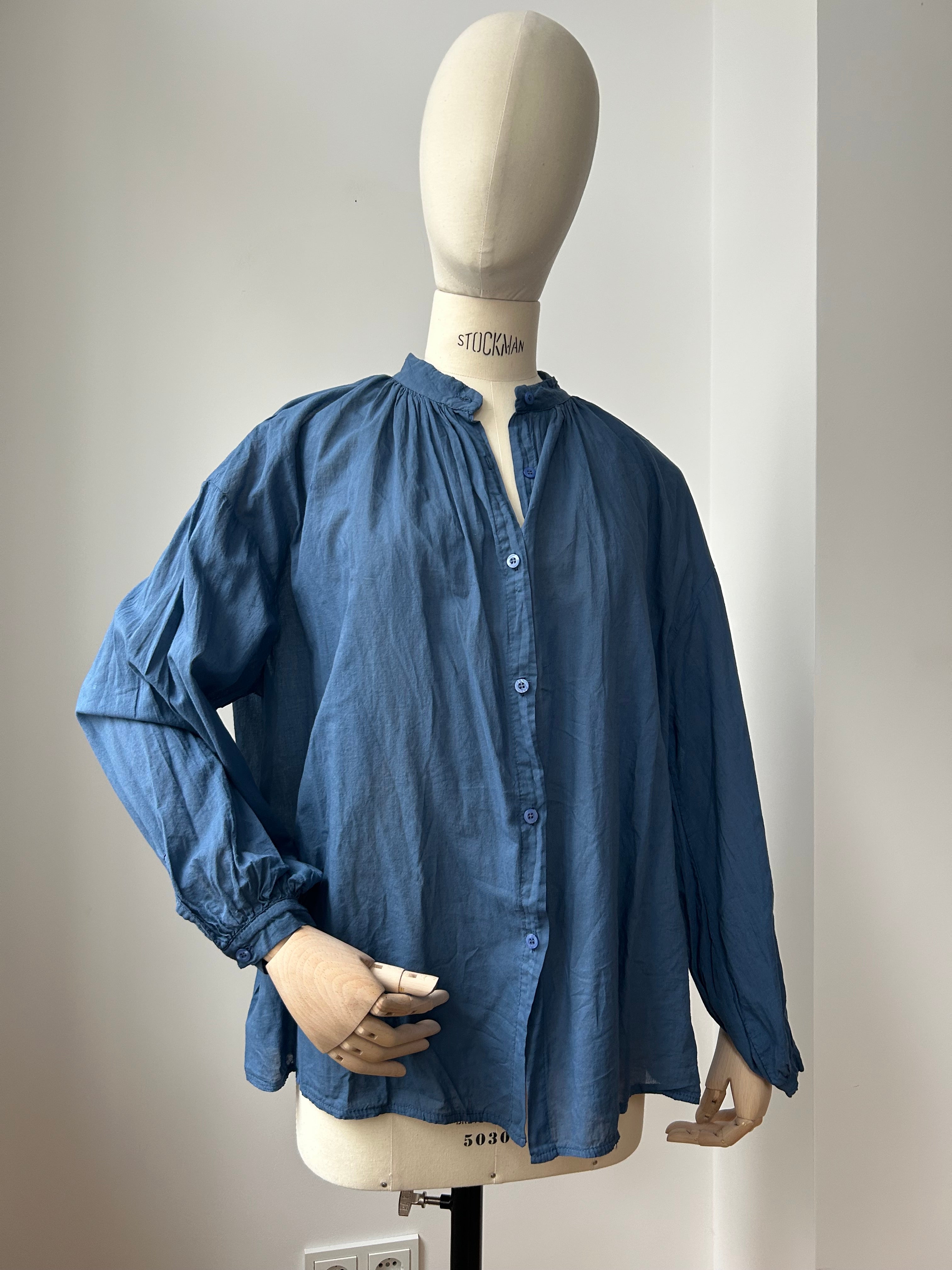 Leichte Baumwollbluse - navy