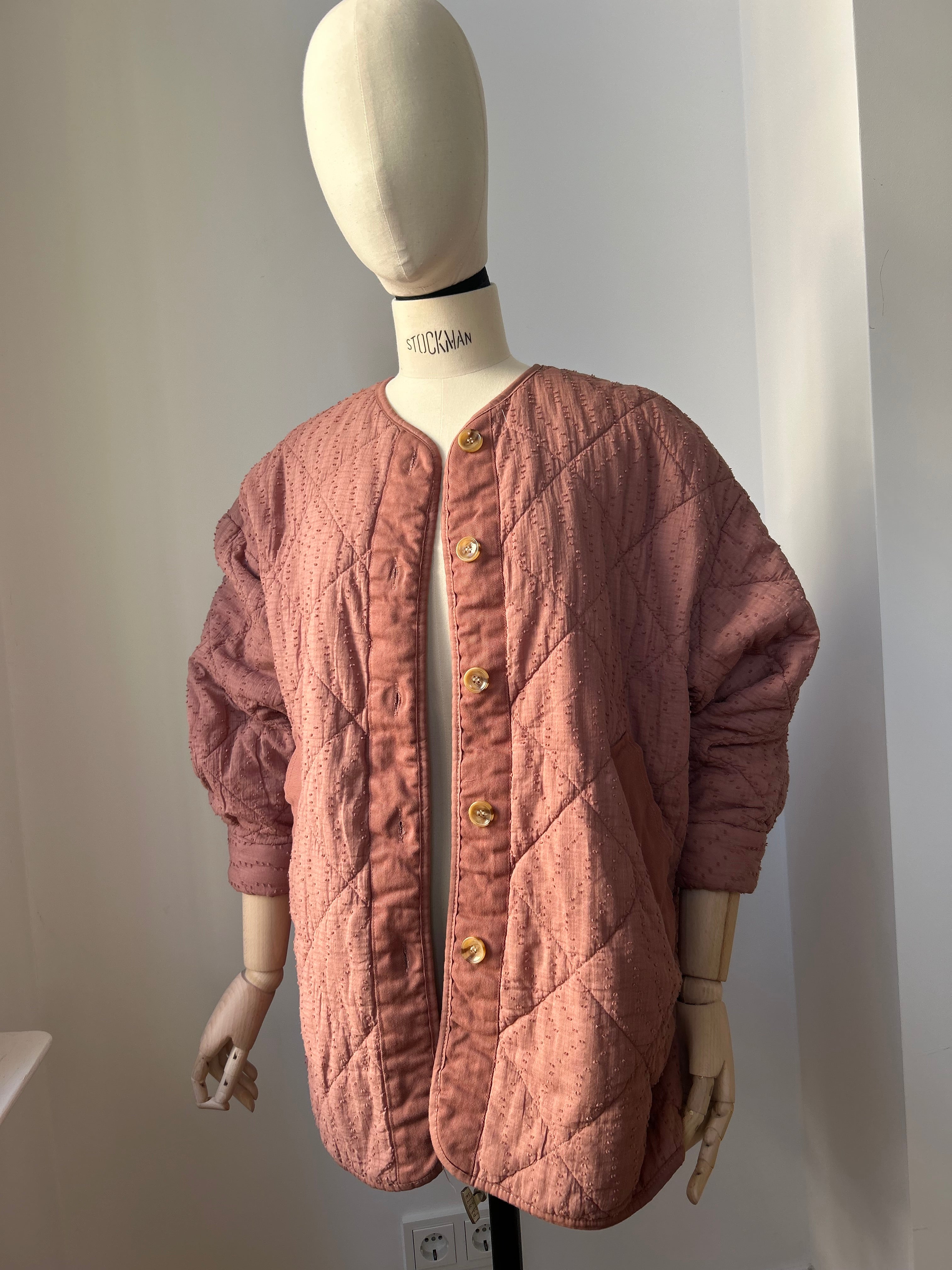 Gesteppte Jacke mit Struktur - altrosa