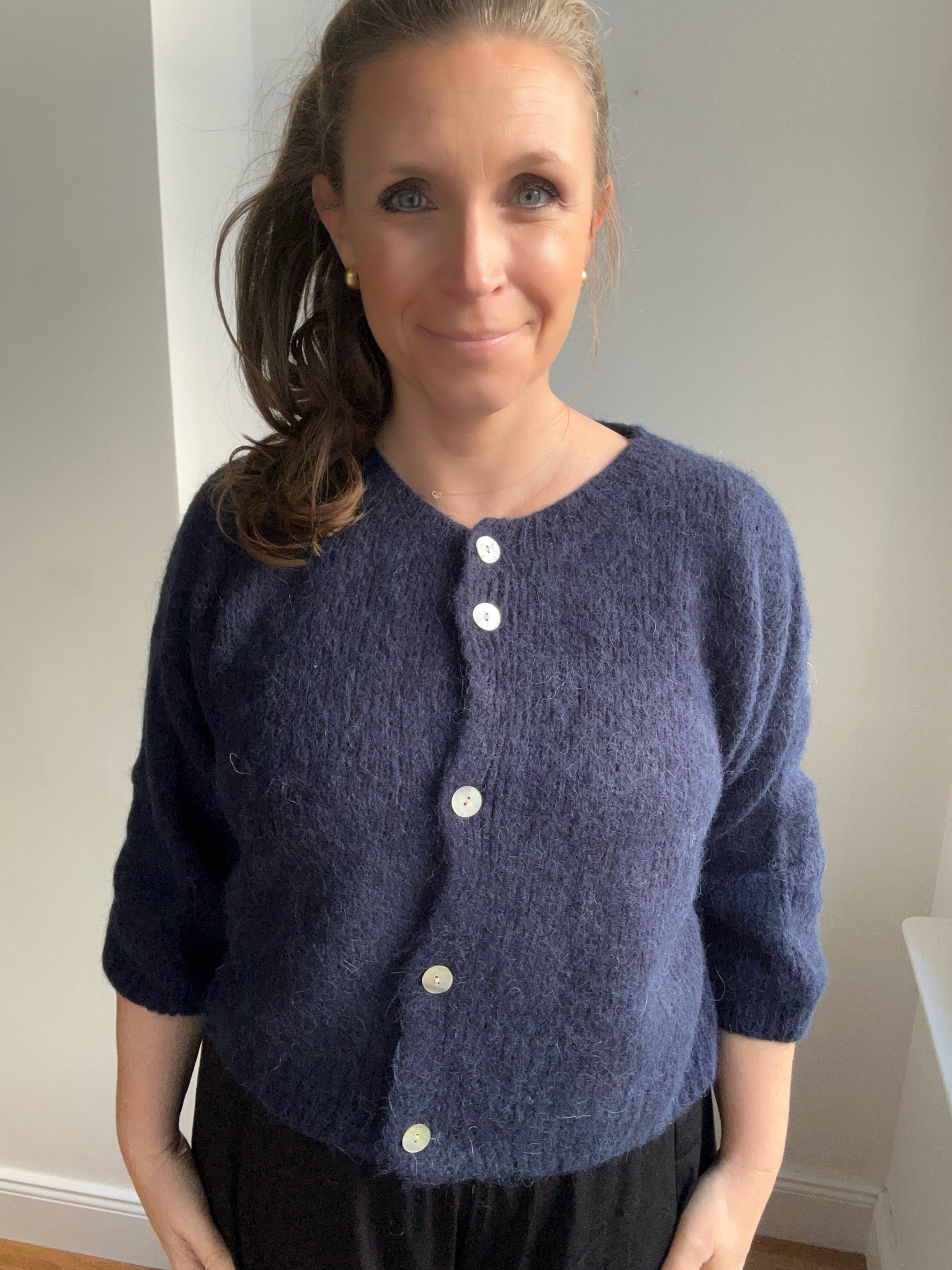 Kurze Strickjacke Cardigan - Navy