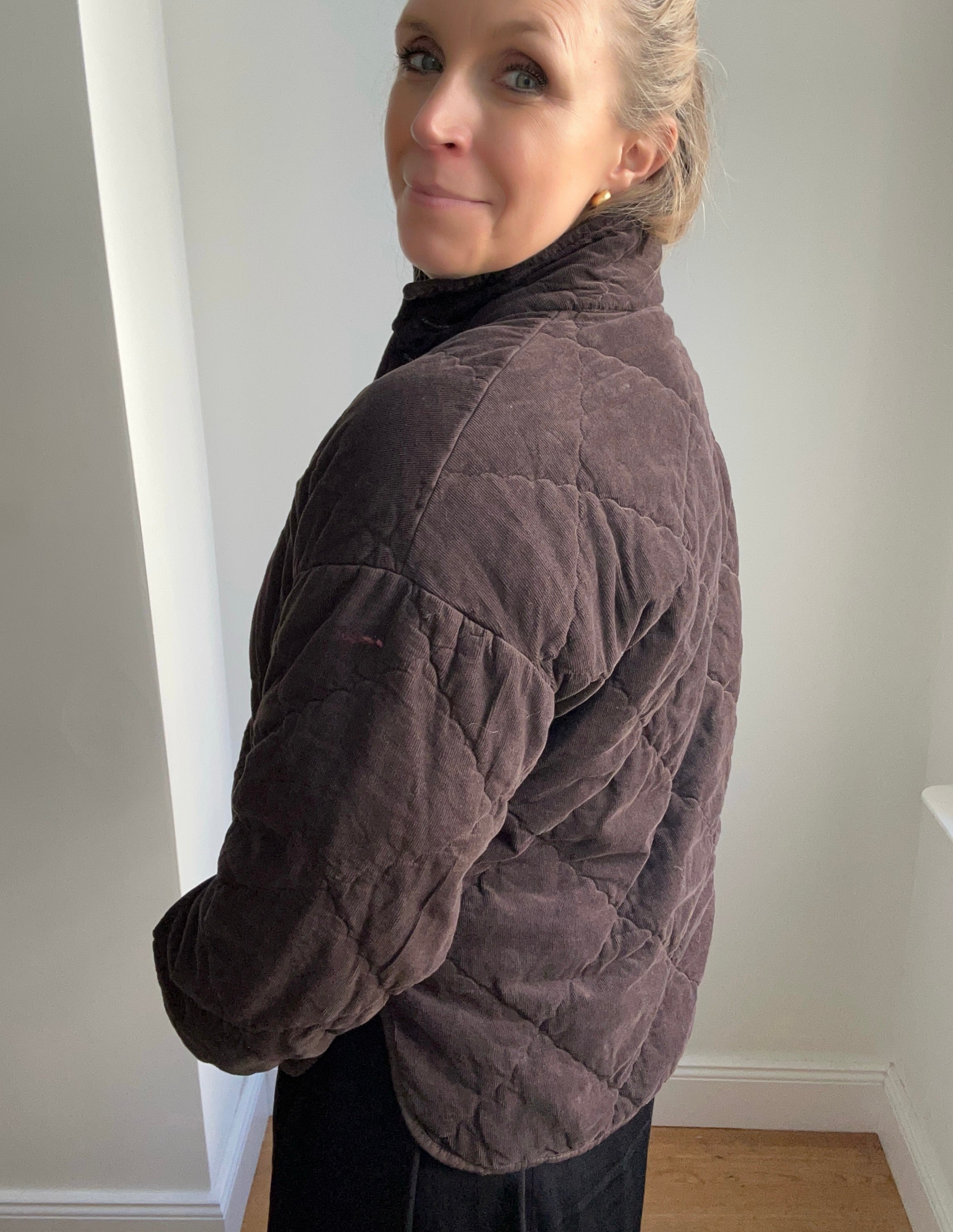 Steppjacke aus Babycord - braun