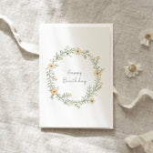 Postkarte - Happy Birthday | Geburtstagskranz