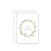 Postkarte - Happy Birthday | Geburtstagskranz