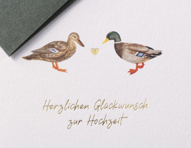 Grußkarte Enten Romanze