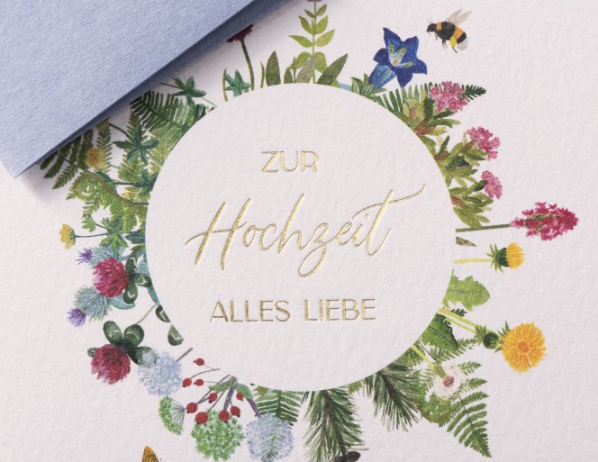 Grußkarte Hochzeit Floral