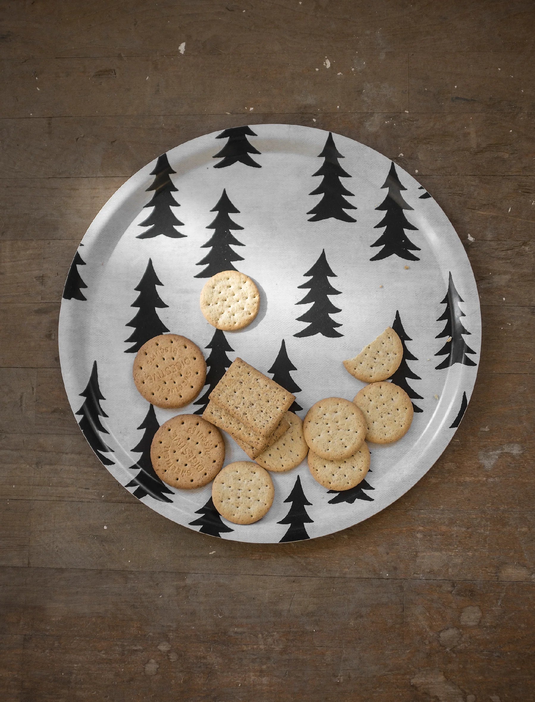 Tablett Gran - Ø 38 cm - schwarz/weiss