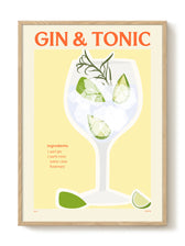 Frontalansicht des Gin & Tonic Posters mit stilisierter Cocktail-Illustration