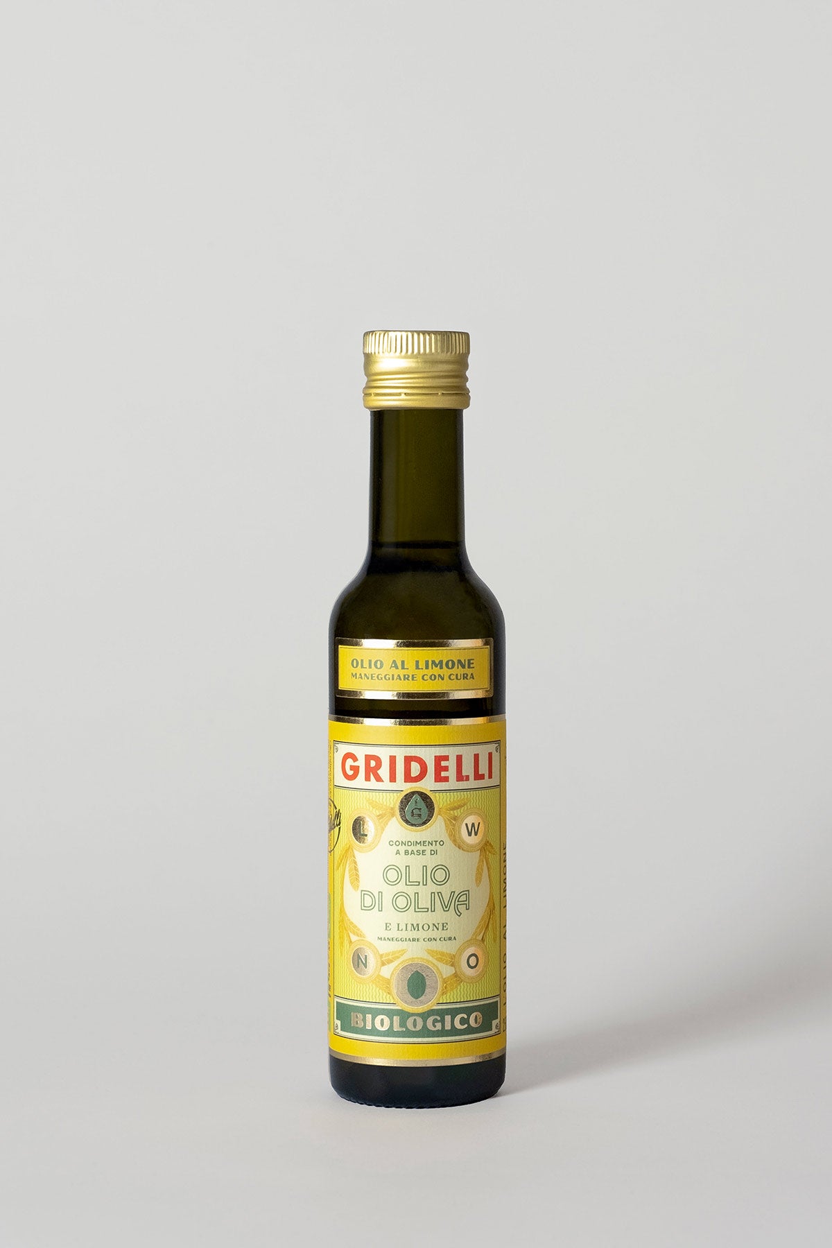 Detailaufnahme Gridelli Olio al Limone – Bio Olivenöl mit Zitrone, Premiumqualität aus Kalabrien