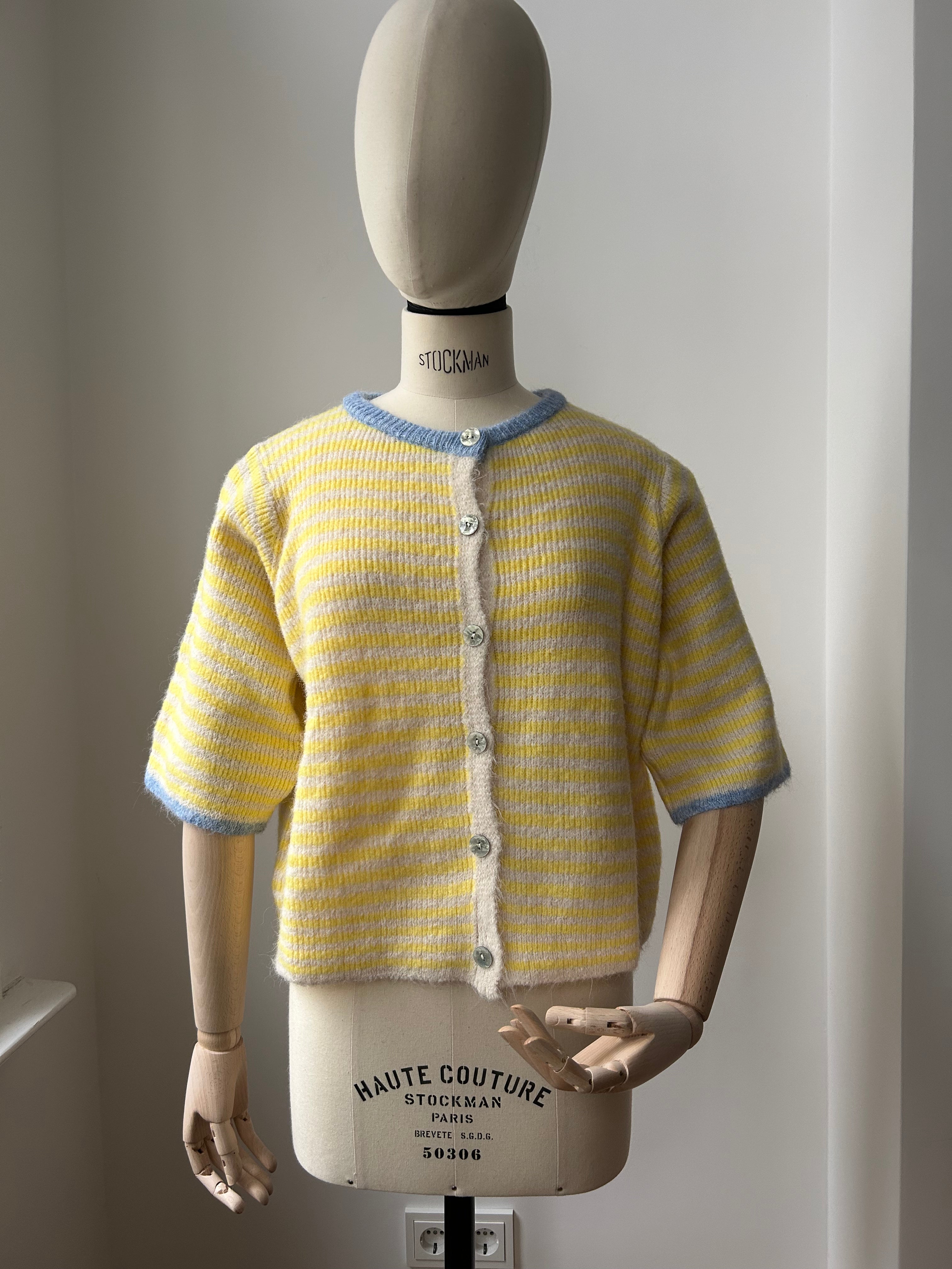 Cardigan mit Streifen - gelb