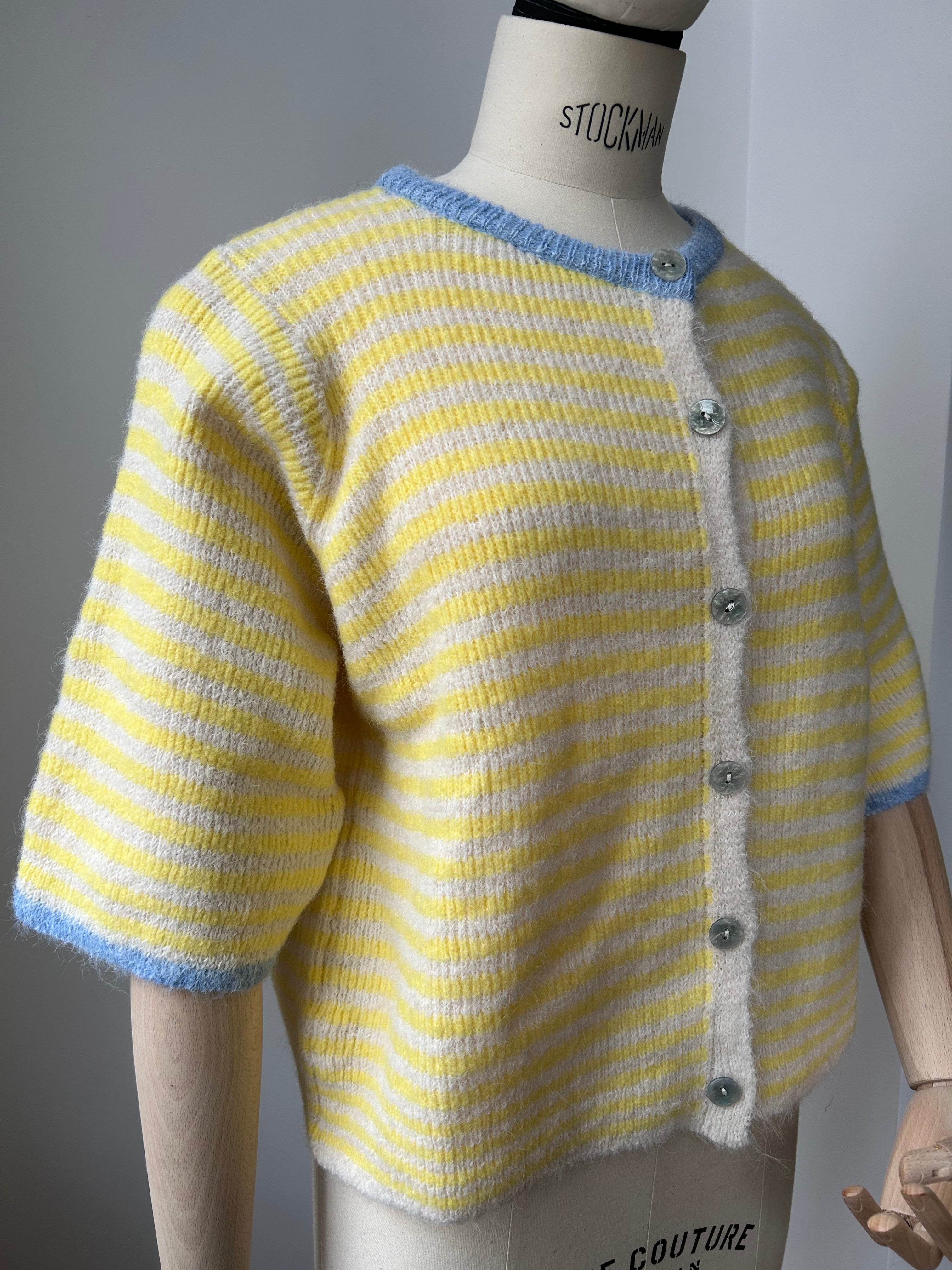 Cardigan mit Streifen - gelb