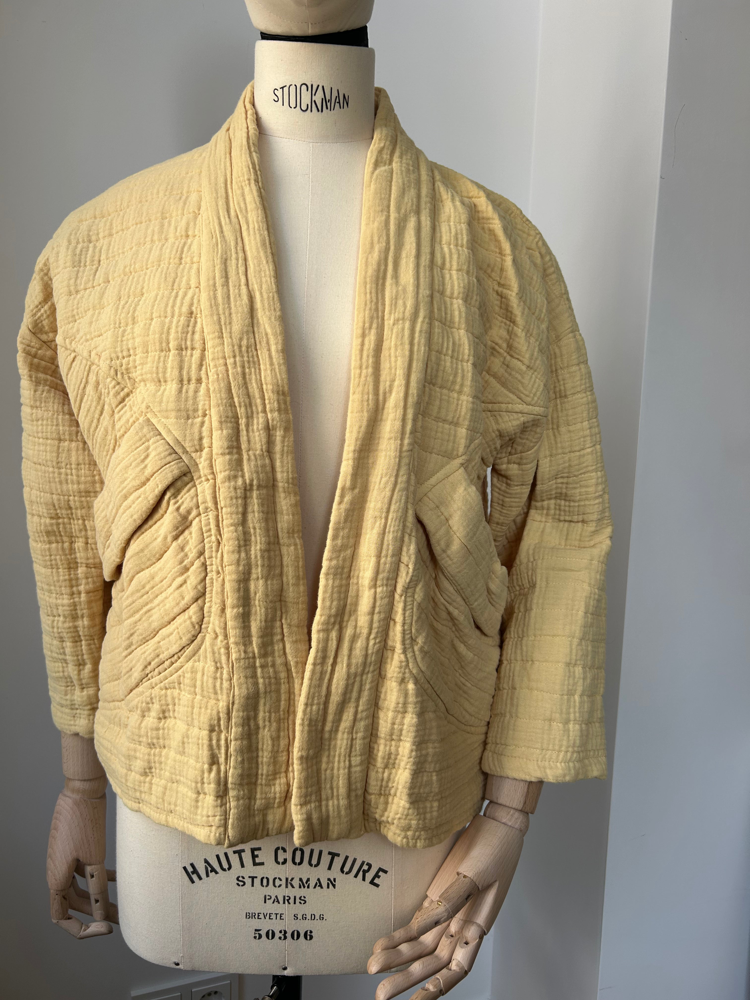 Kimono-Jacke - flachs-gelb