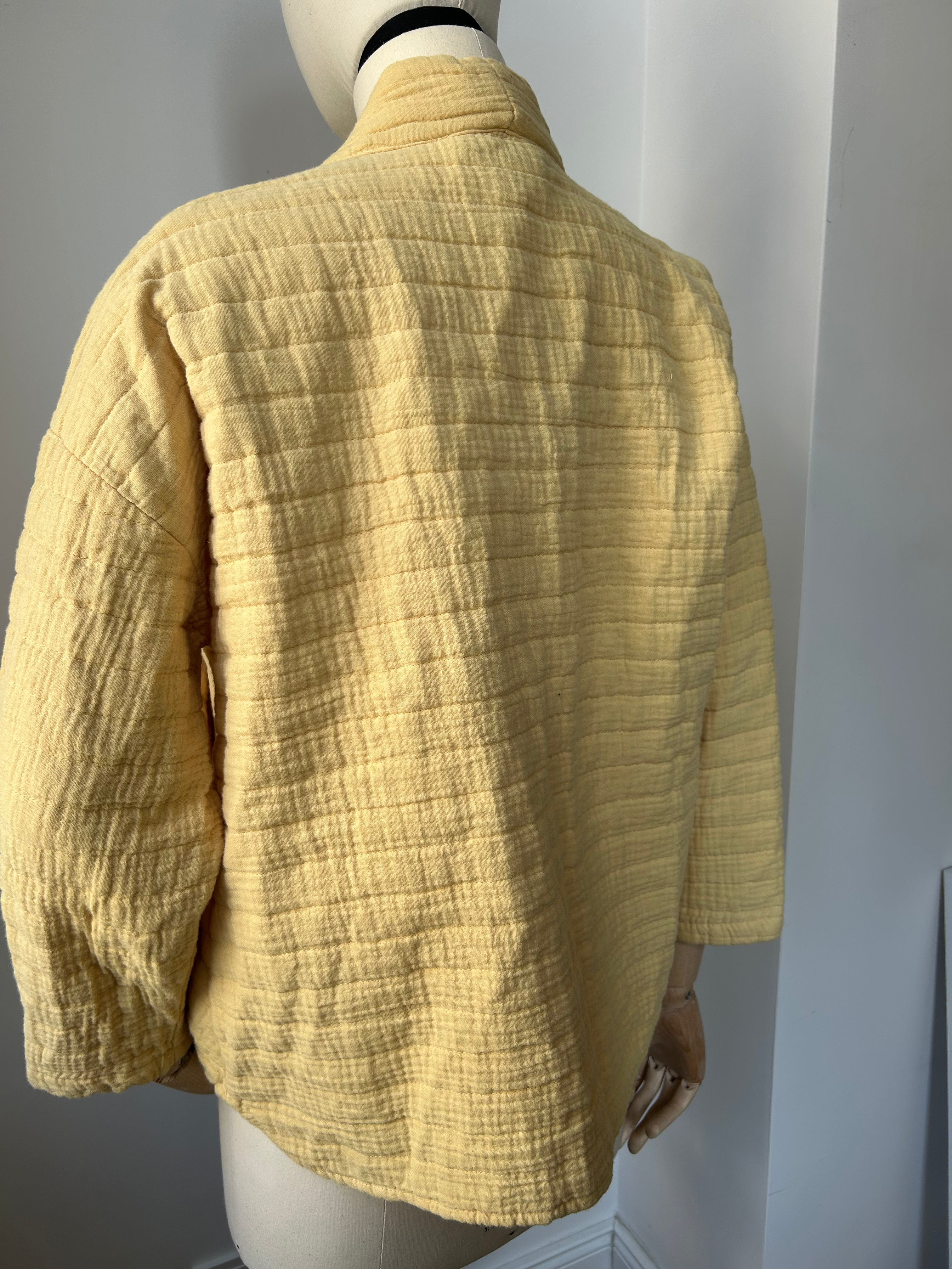 Kimono-Jacke - flachs-gelb