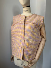 Weste mit Karo-Muster - gelb - rosa - lila