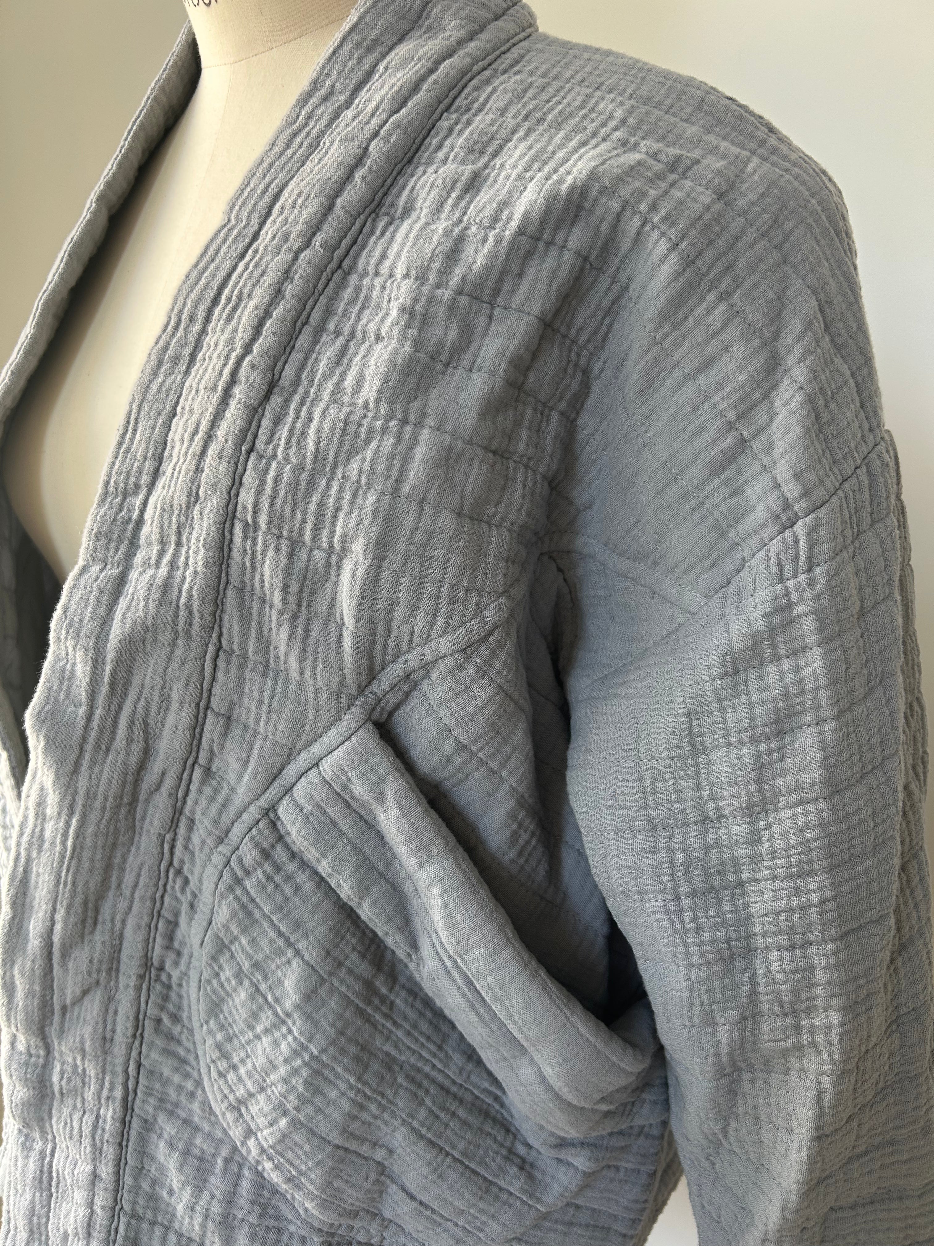 Kimono-Jacke - Hellgrau