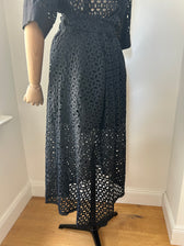 Rock mit Broderie-Spitze - Schwarz