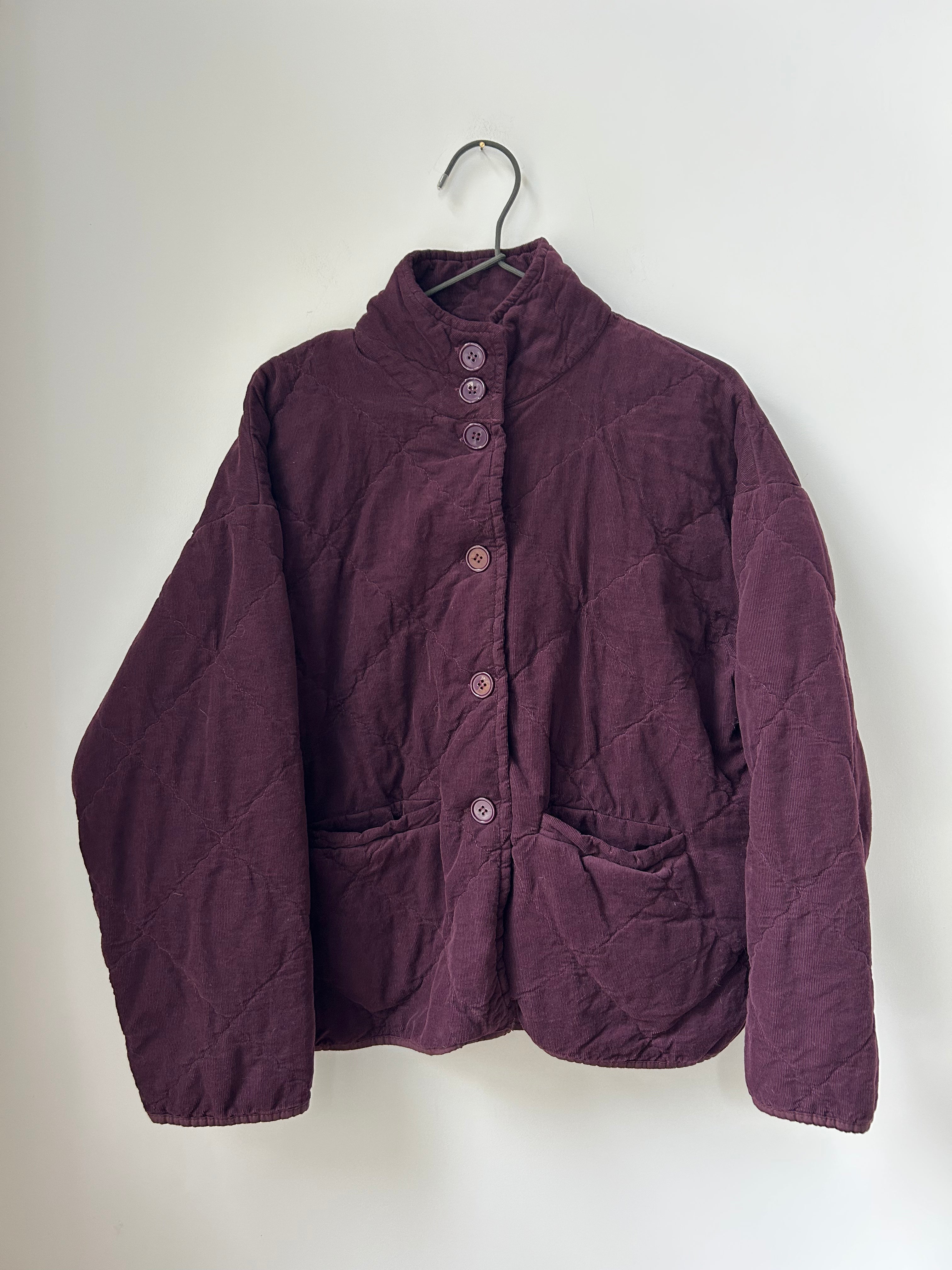Steppjacke aus Babycord - burgundy