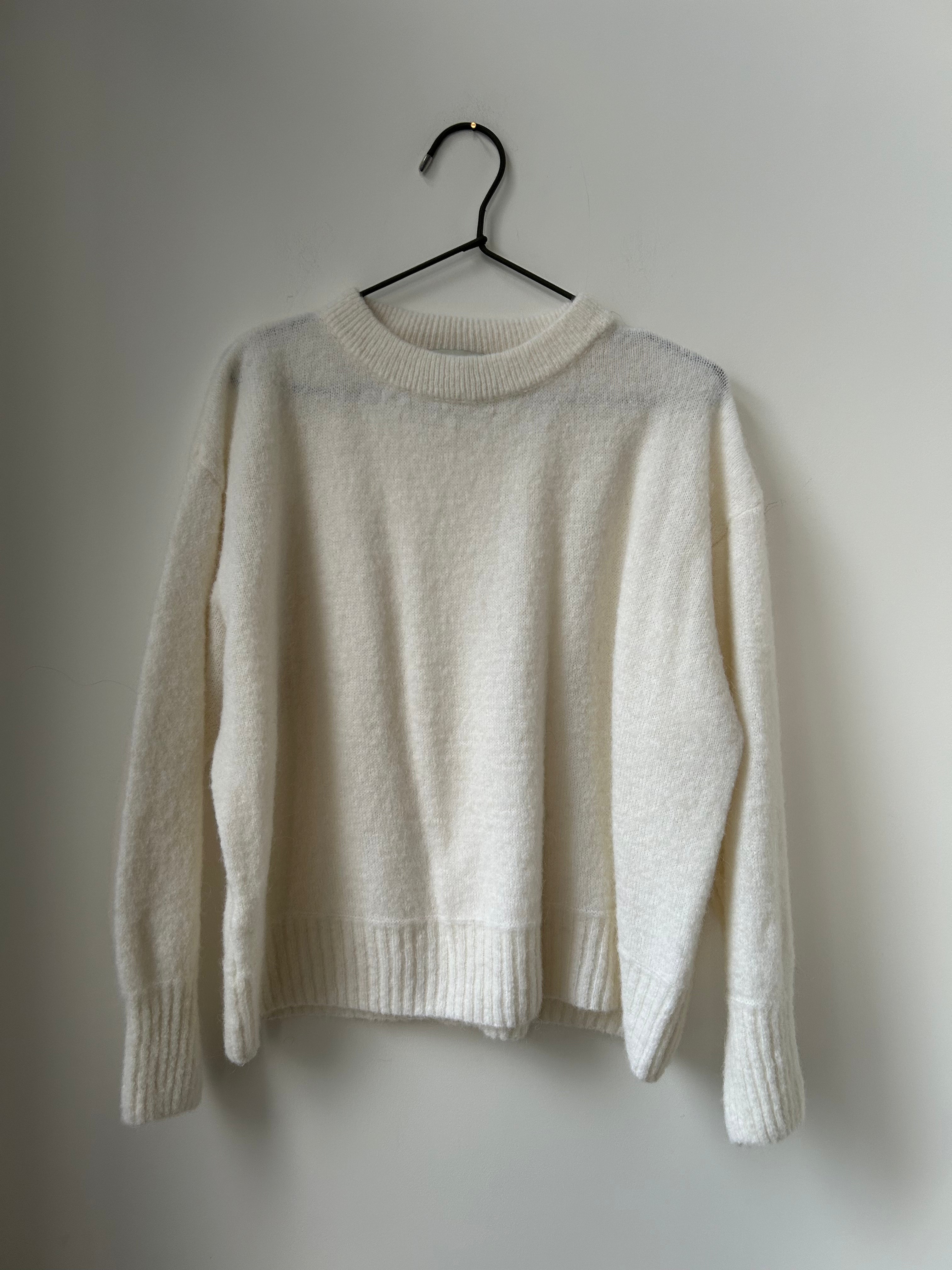 Rundhals-Pullover weiss