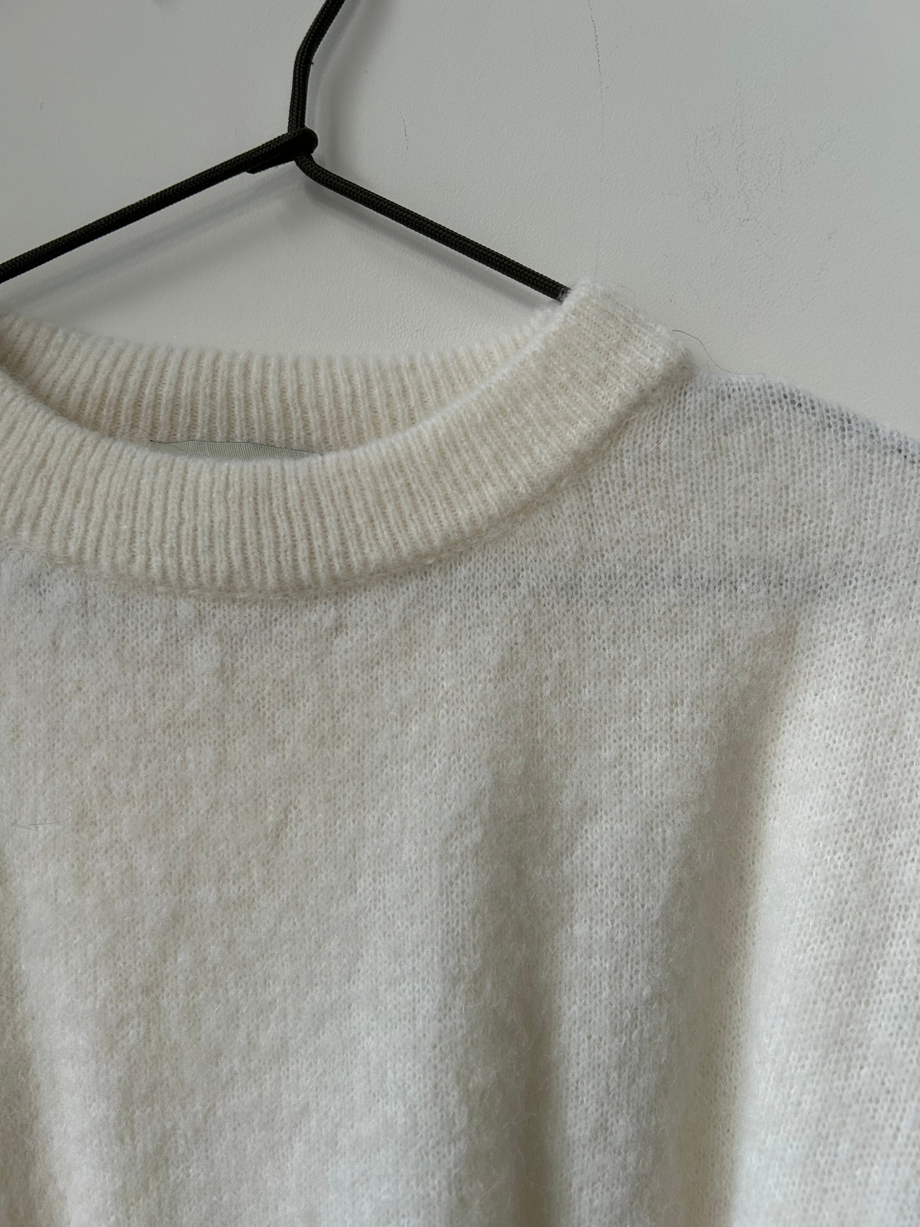Rundhals-Pullover weiss