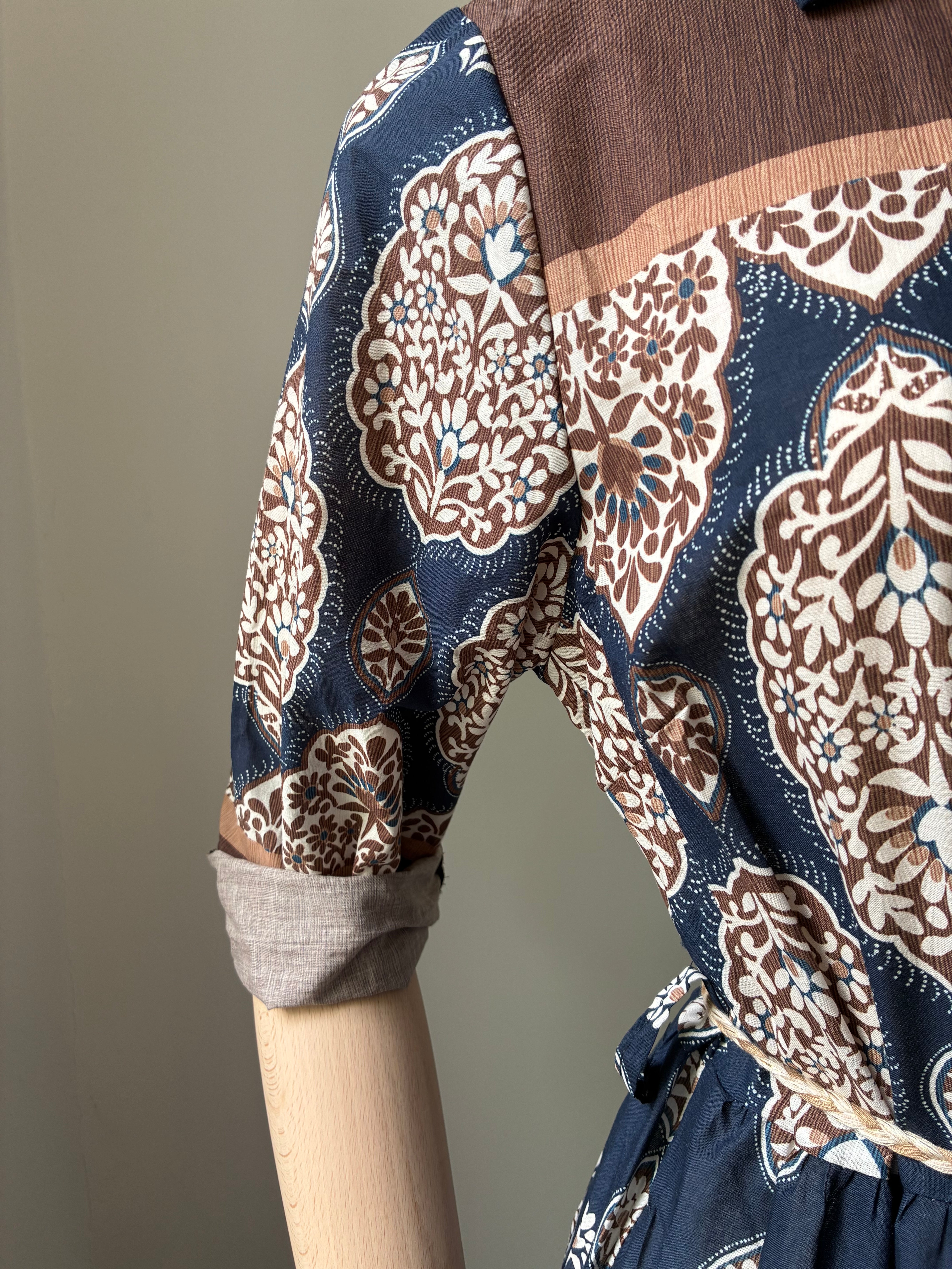 Paisley-Kleid - blau/braun