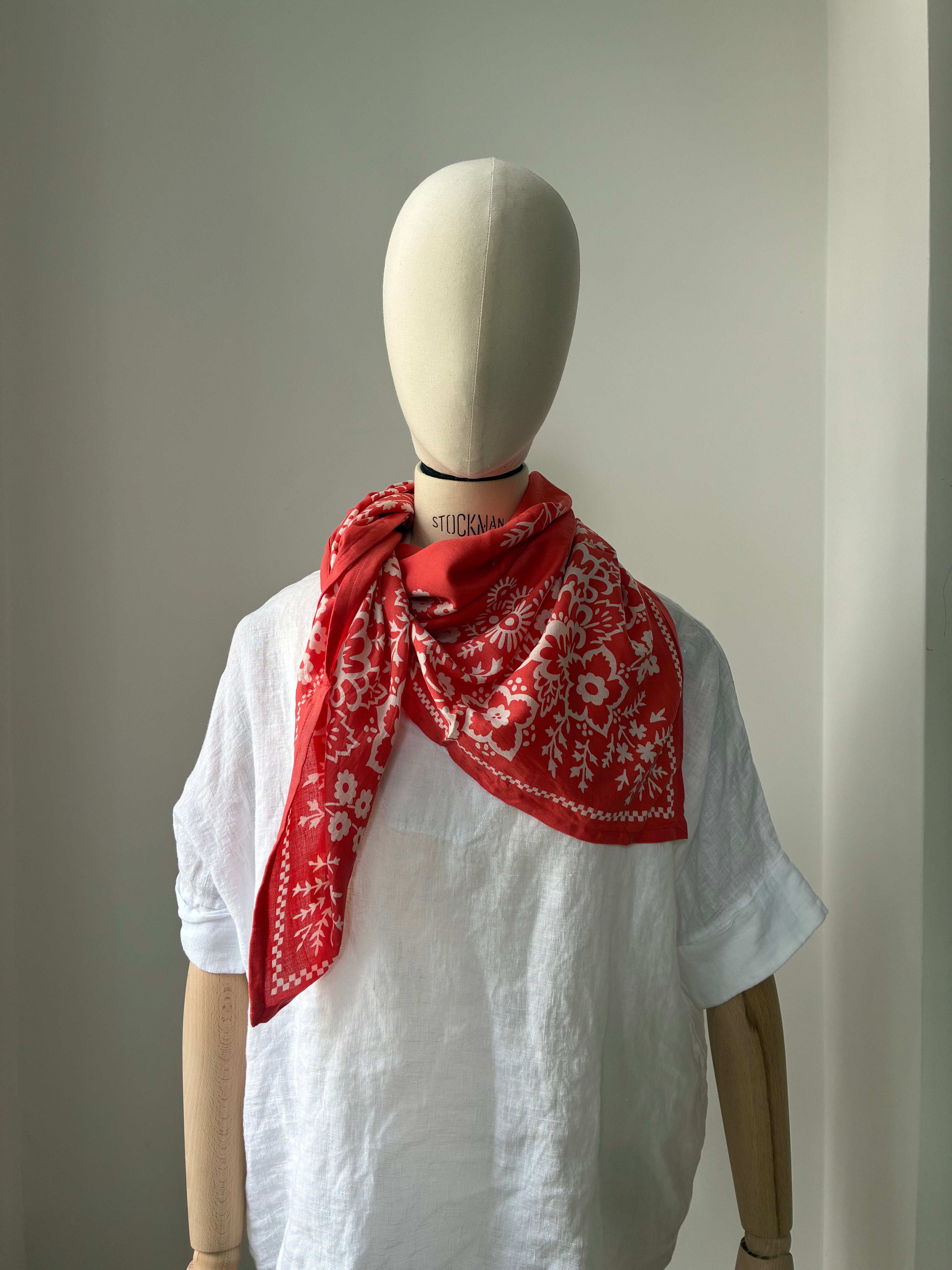 Schal Bandana Koralle - 100 x 100 cm
