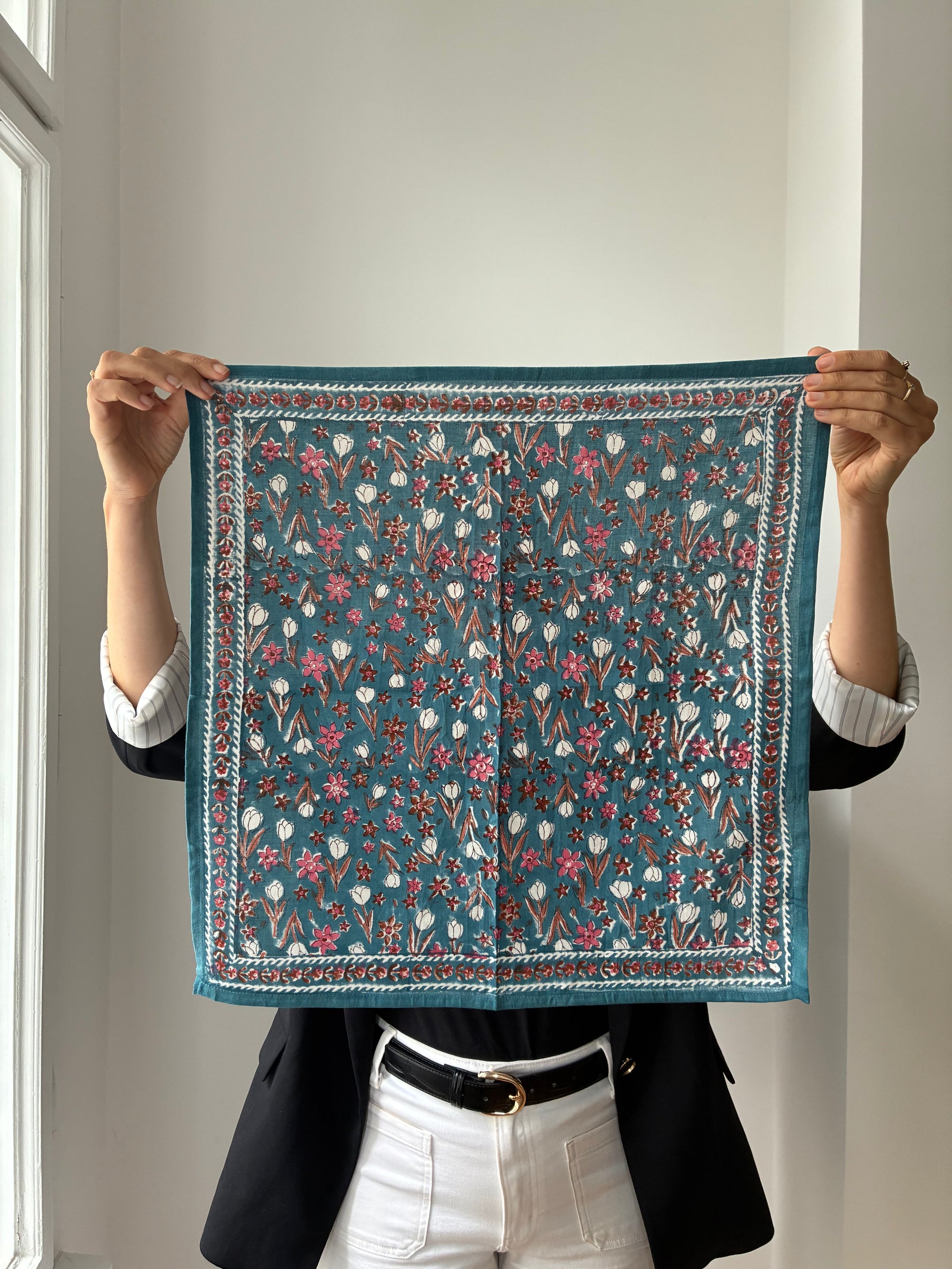 Tuch Bombay Blau - 50 x 50 cm