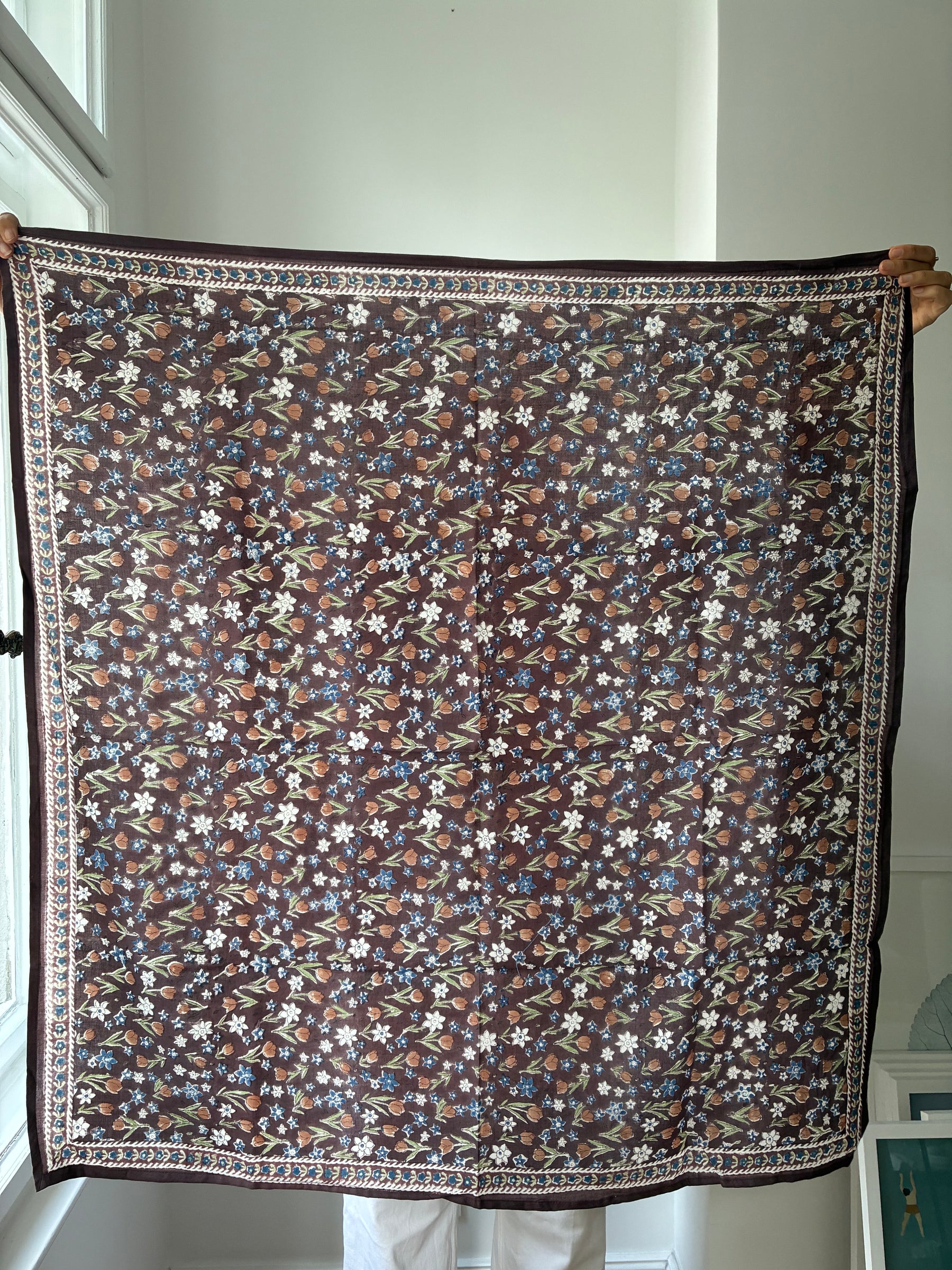 Schal Bombay Aubergine - 100 x 100 cm