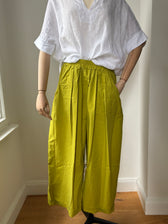 Leichte Culotte Palazzo-Hose - Pistazie