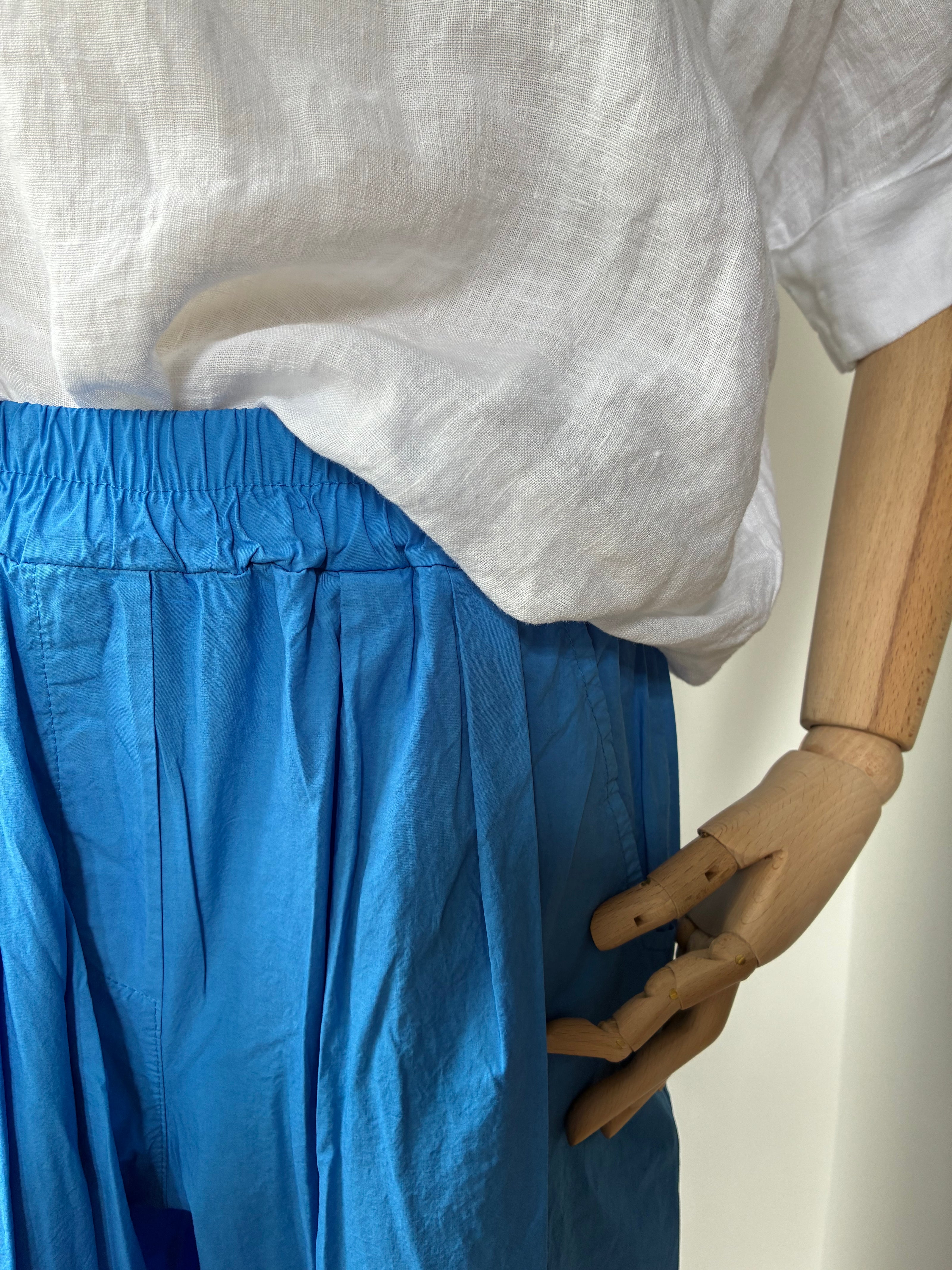 Leichte Culotte Palazzo-Hose - Azurblau