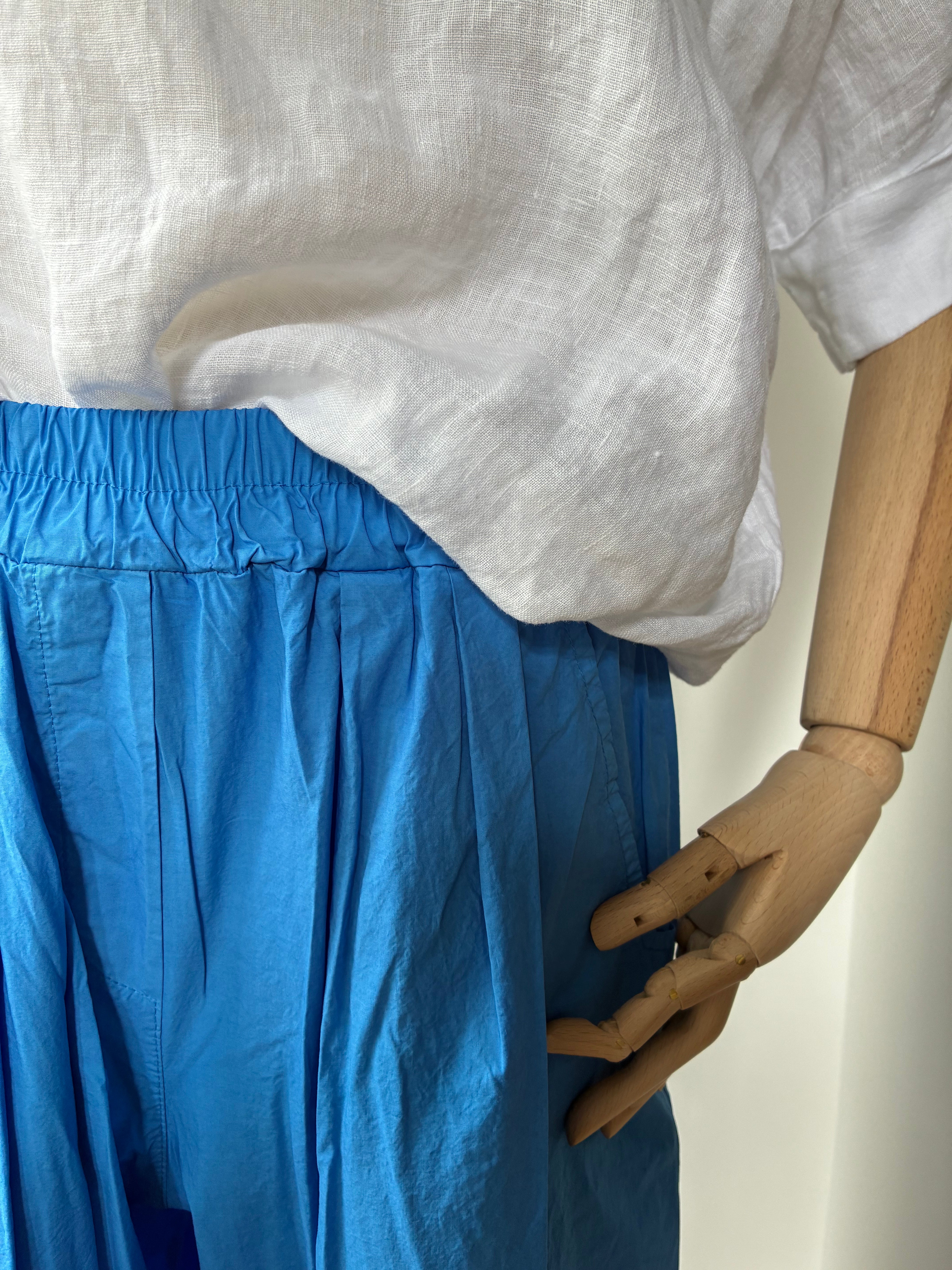 Leichte Culotte Palazzo-Hose - Azurblau