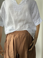 Leichte Culotte Palazzo-Hose - Cappuccino