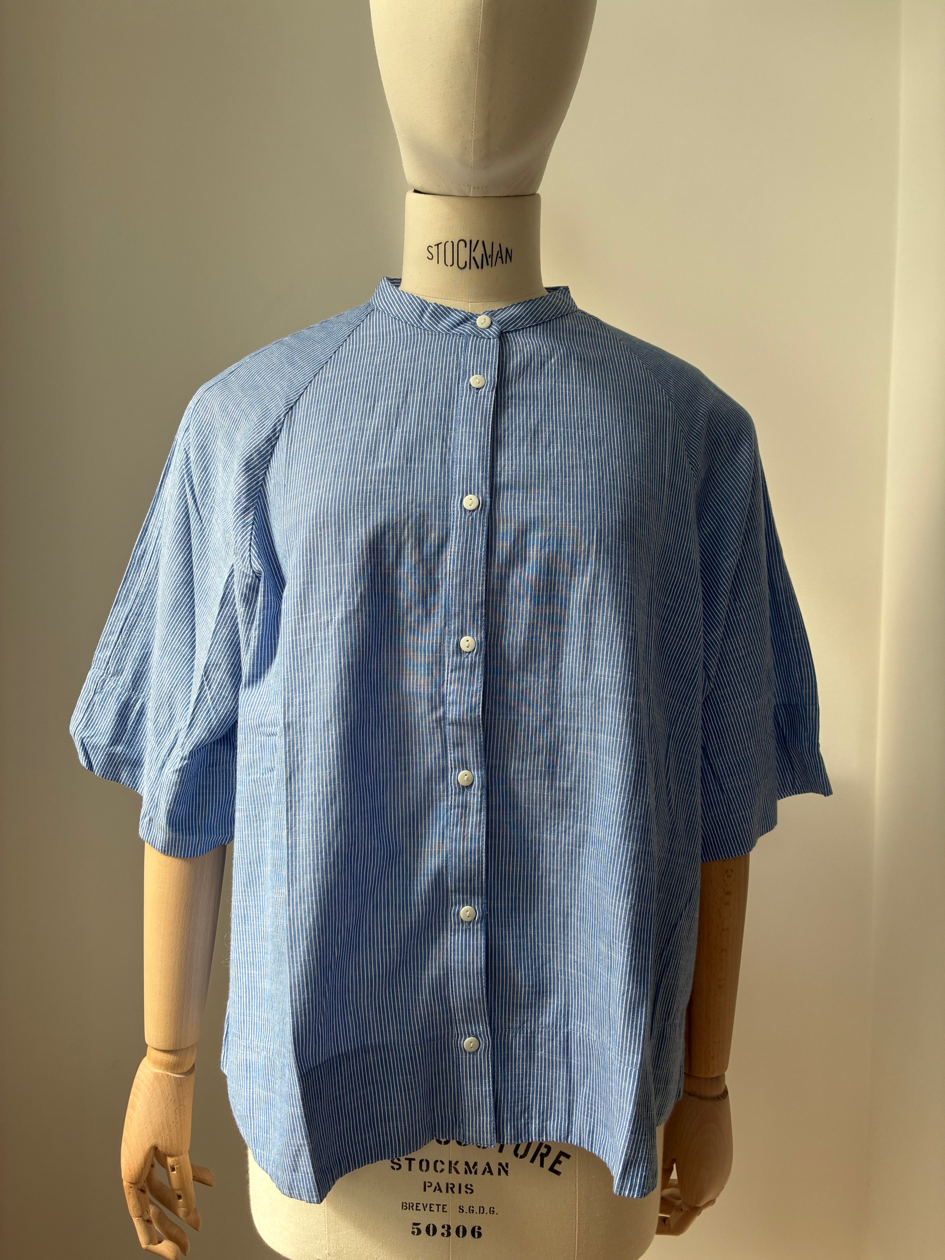 Bluse Abu Dhabi - Medium Blue Stripe / Blau Gestreift