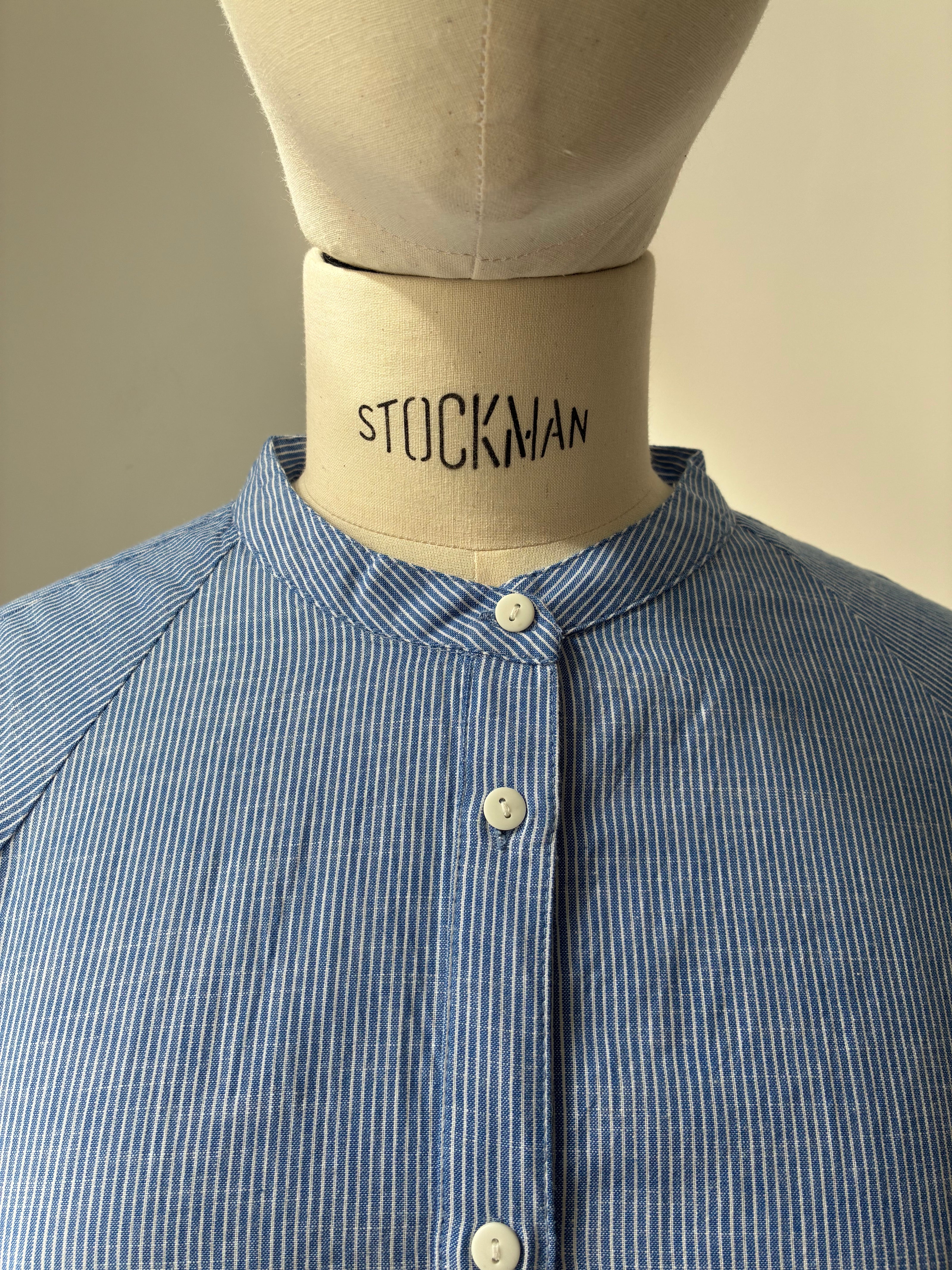 Bluse Abu Dhabi - Medium Blue Stripe / Blau Gestreift
