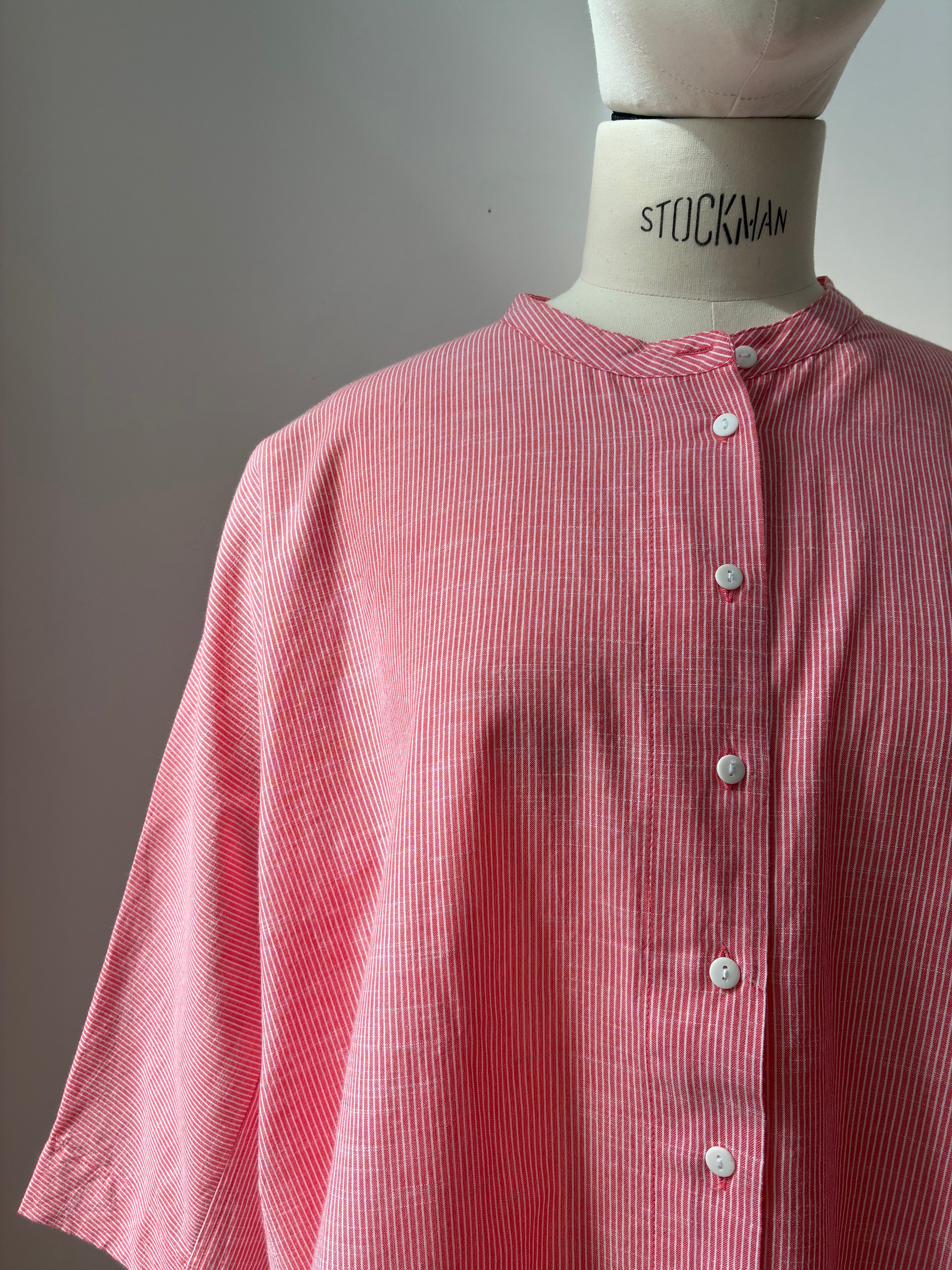Bluse Seoul - Hot Coral Stripe / Koralle Gestreift