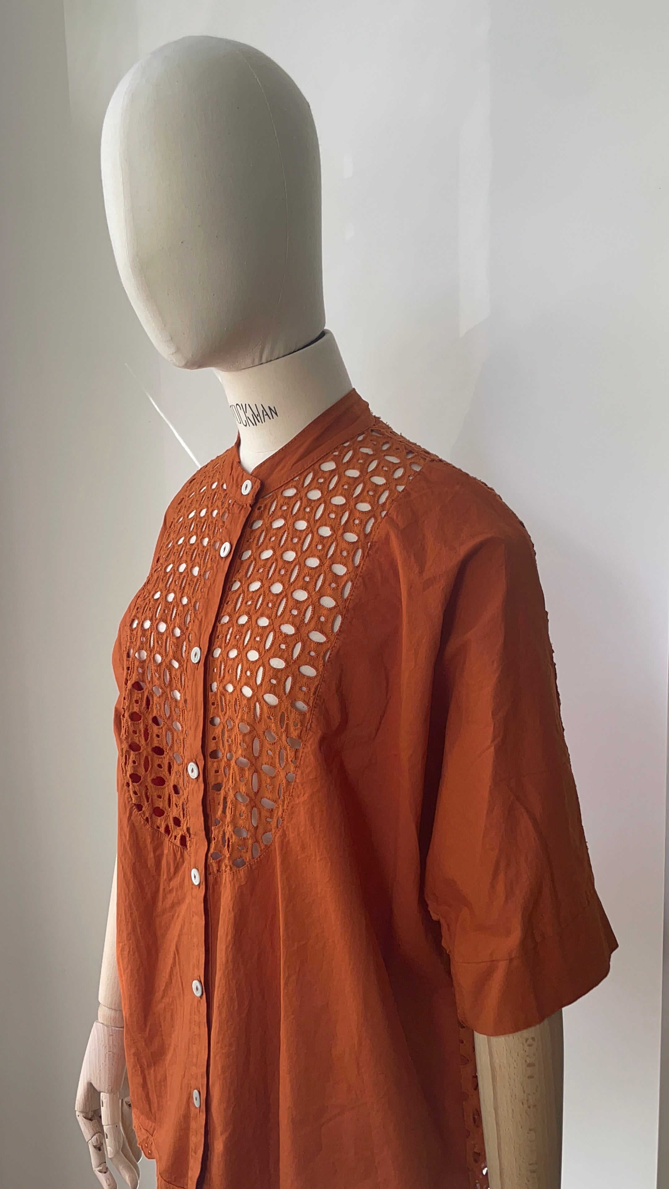Bluse mit Broderie-Spitze - Terra