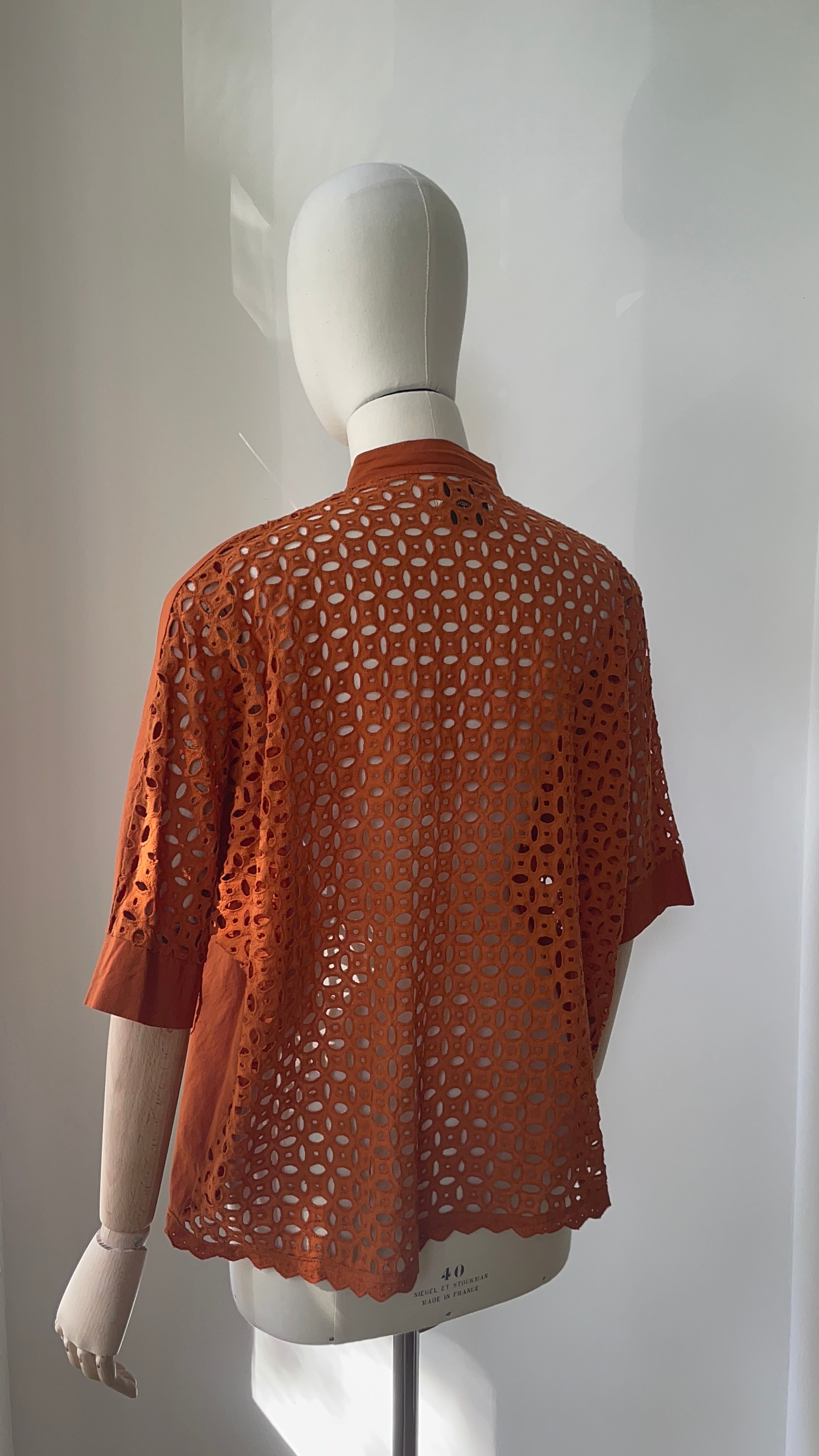 Bluse mit Broderie-Spitze - Terra