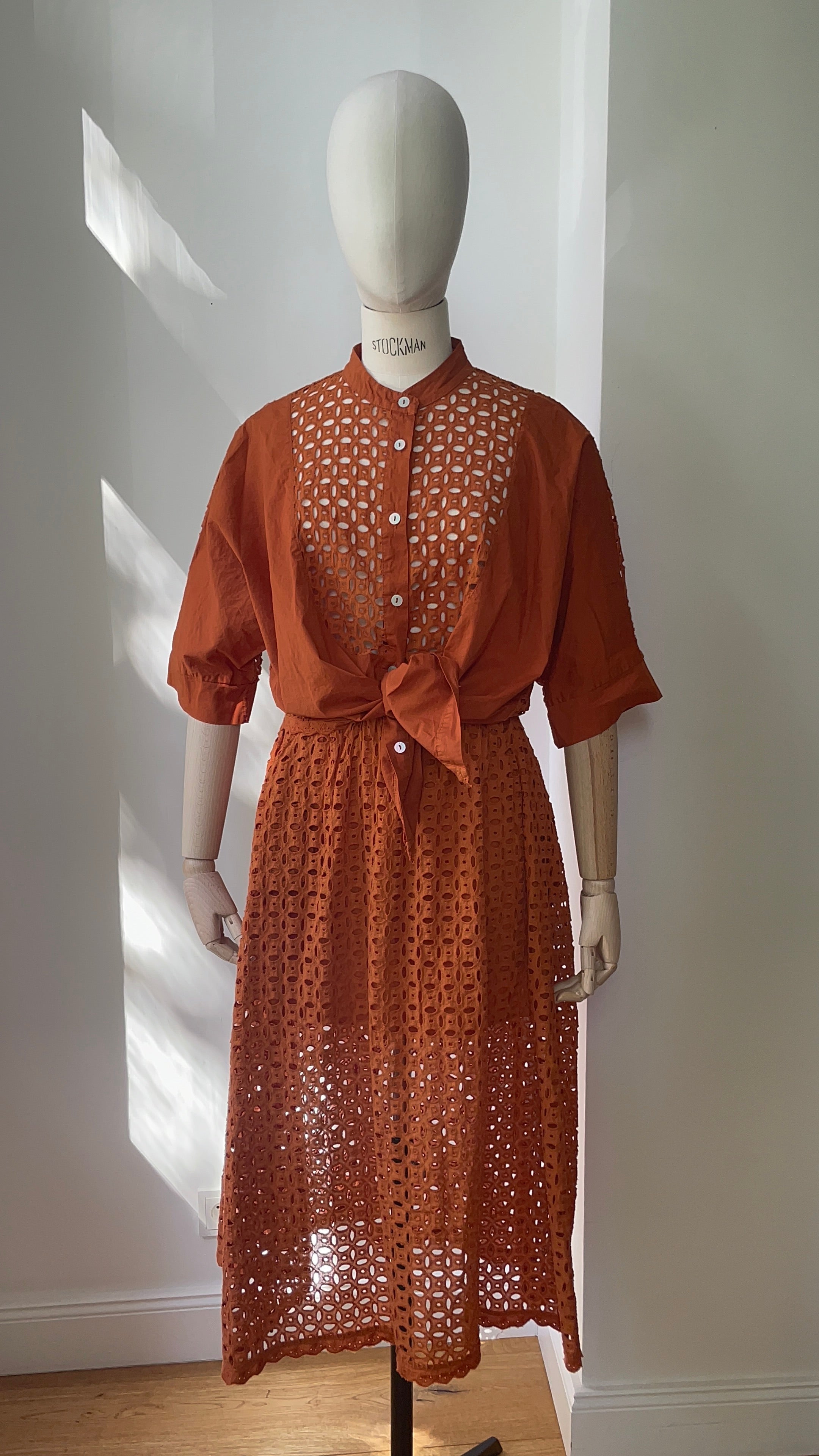 Bluse mit Broderie-Spitze - Terra