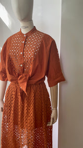 Bluse mit Broderie-Spitze - Terra